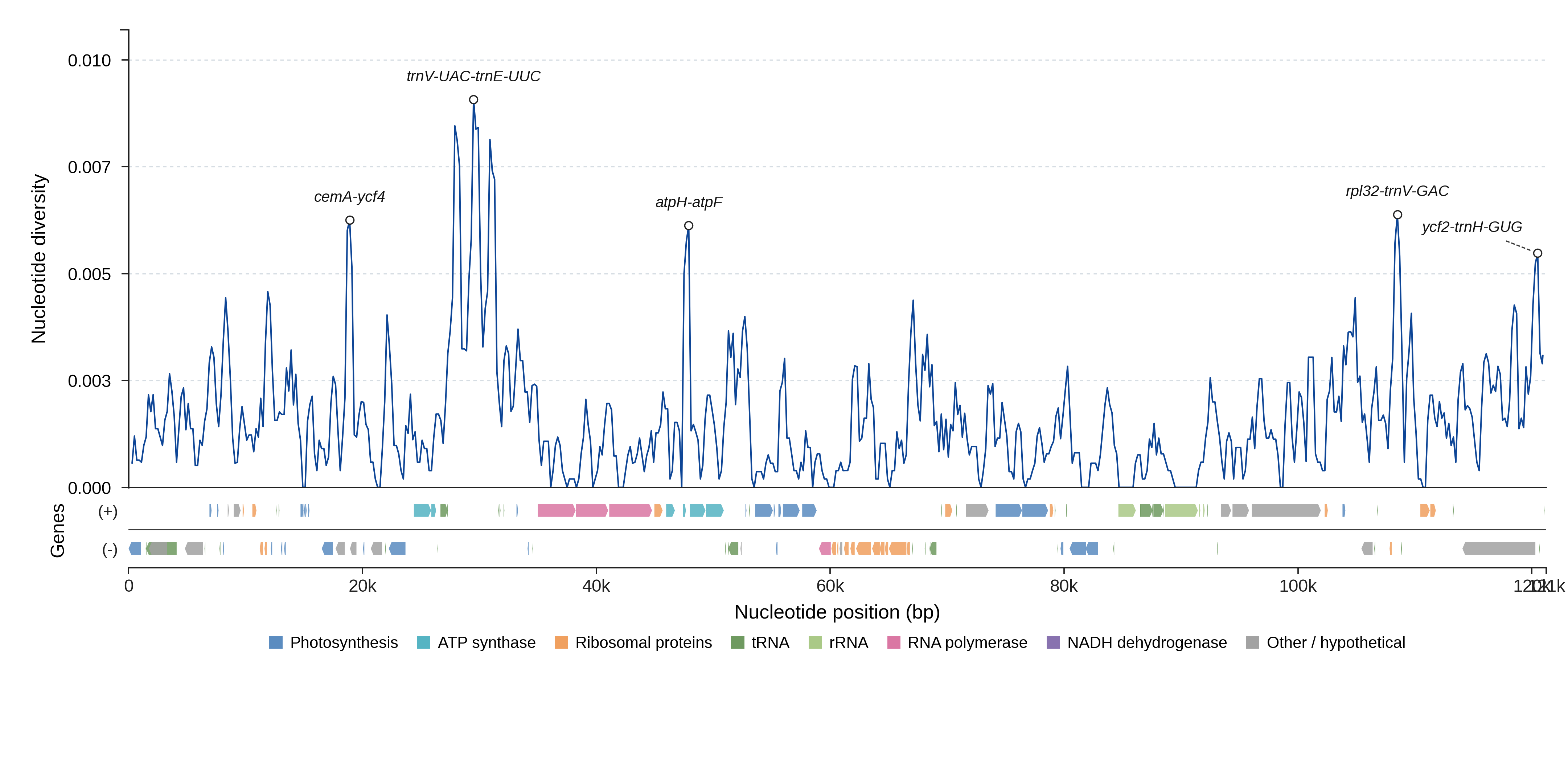 Sliding-window nucleotide diversity