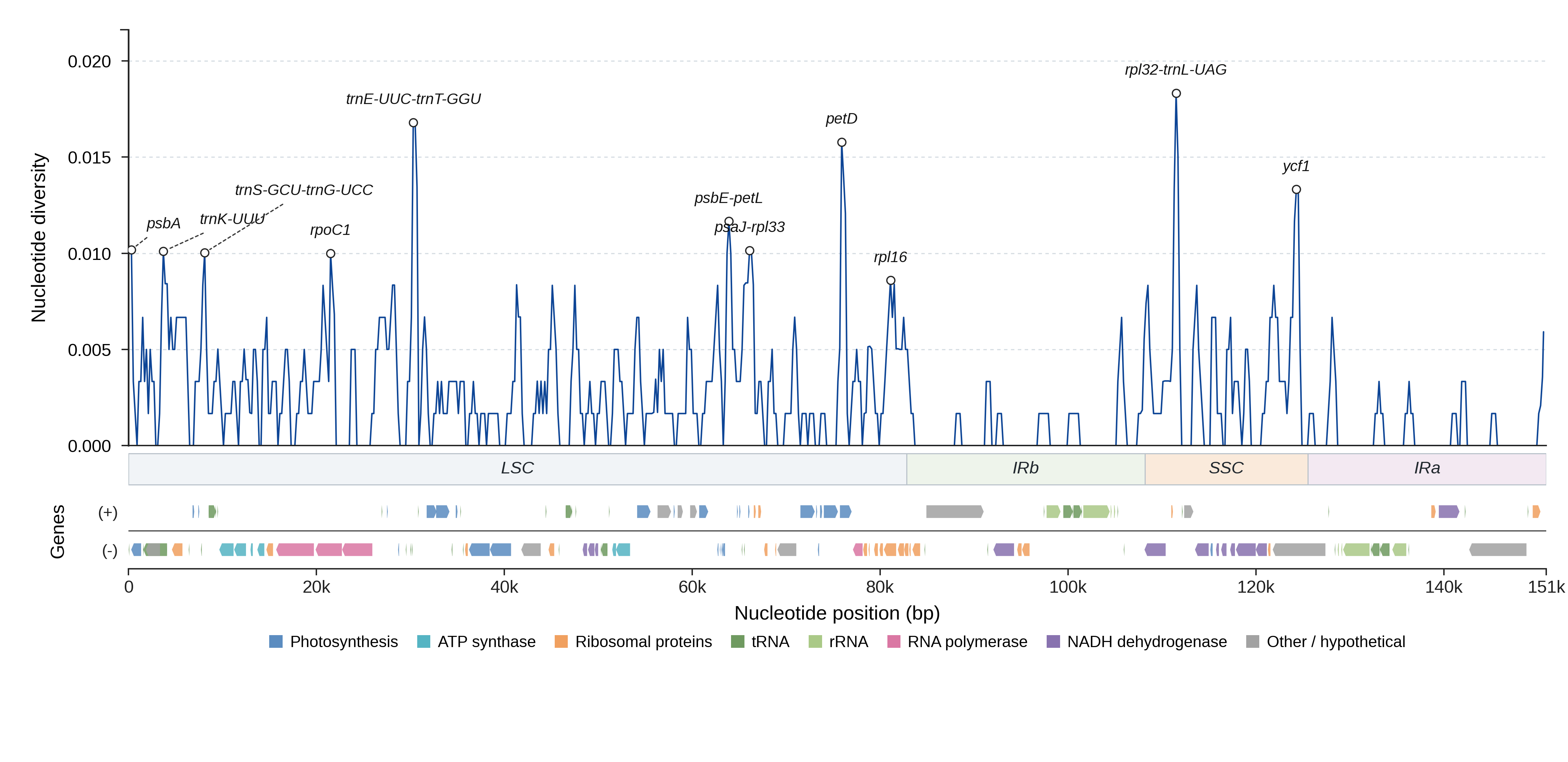 Sliding-window nucleotide diversity