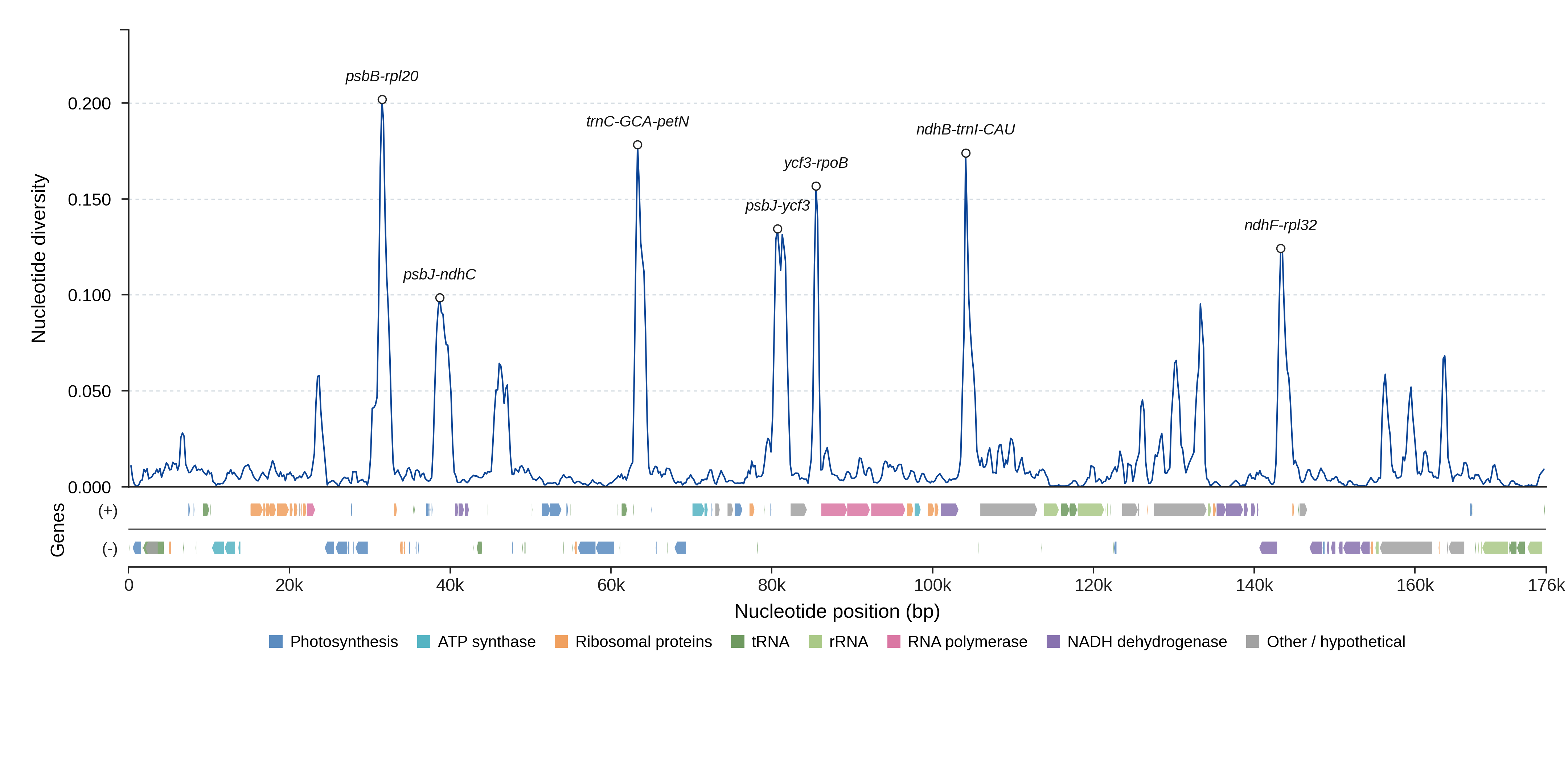 Sliding-window nucleotide diversity