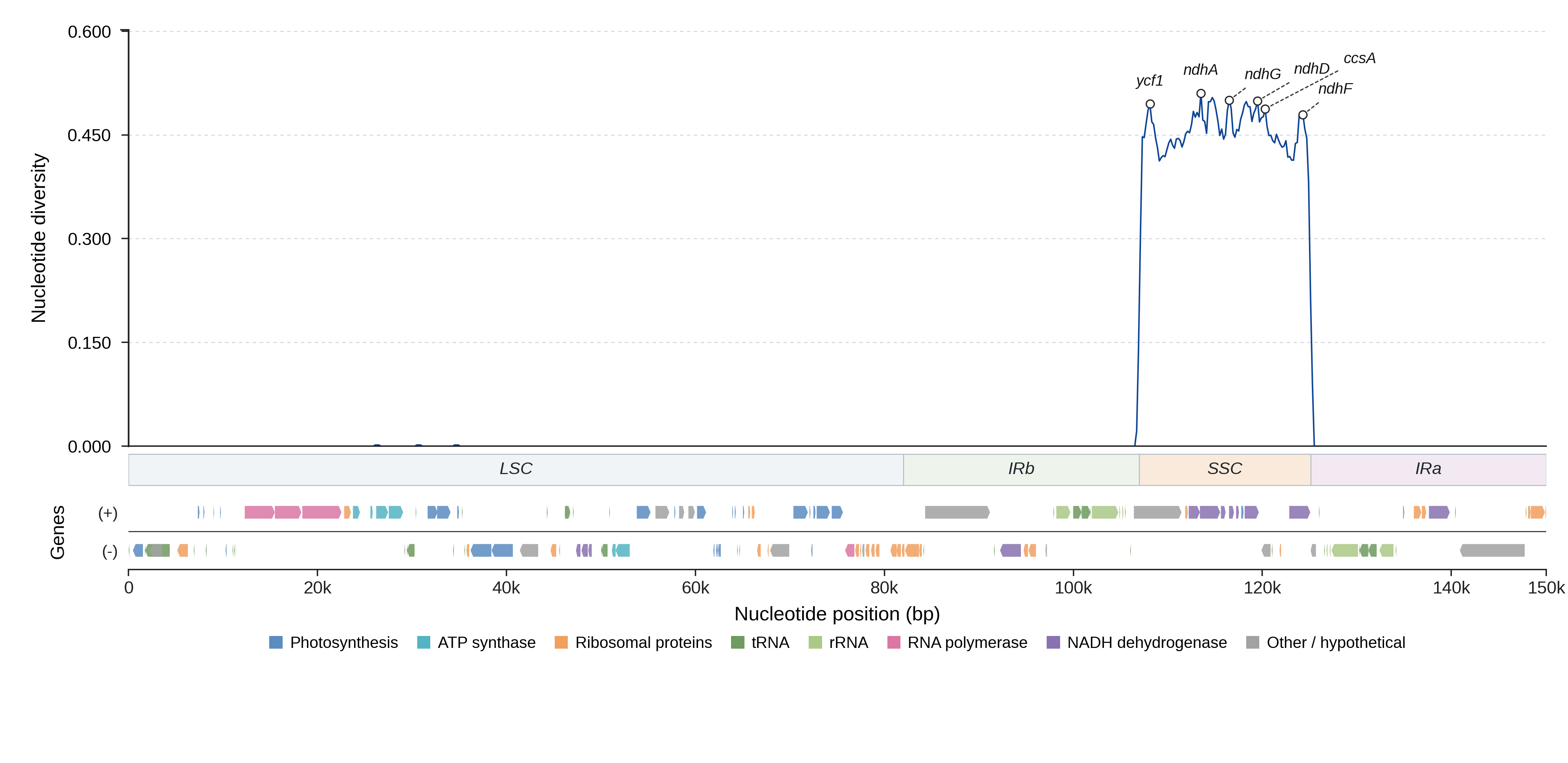 Sliding-window nucleotide diversity