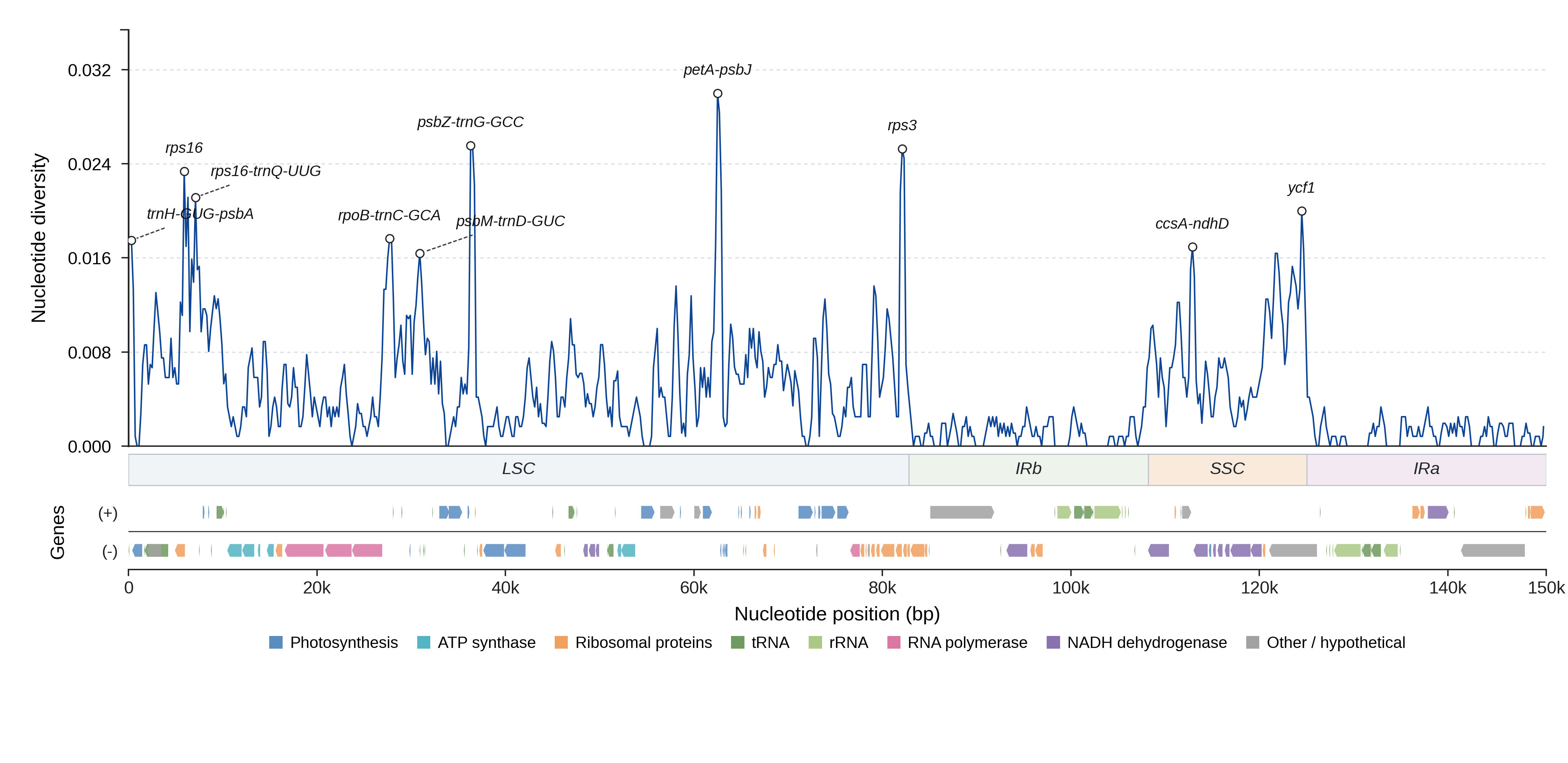 Sliding-window nucleotide diversity