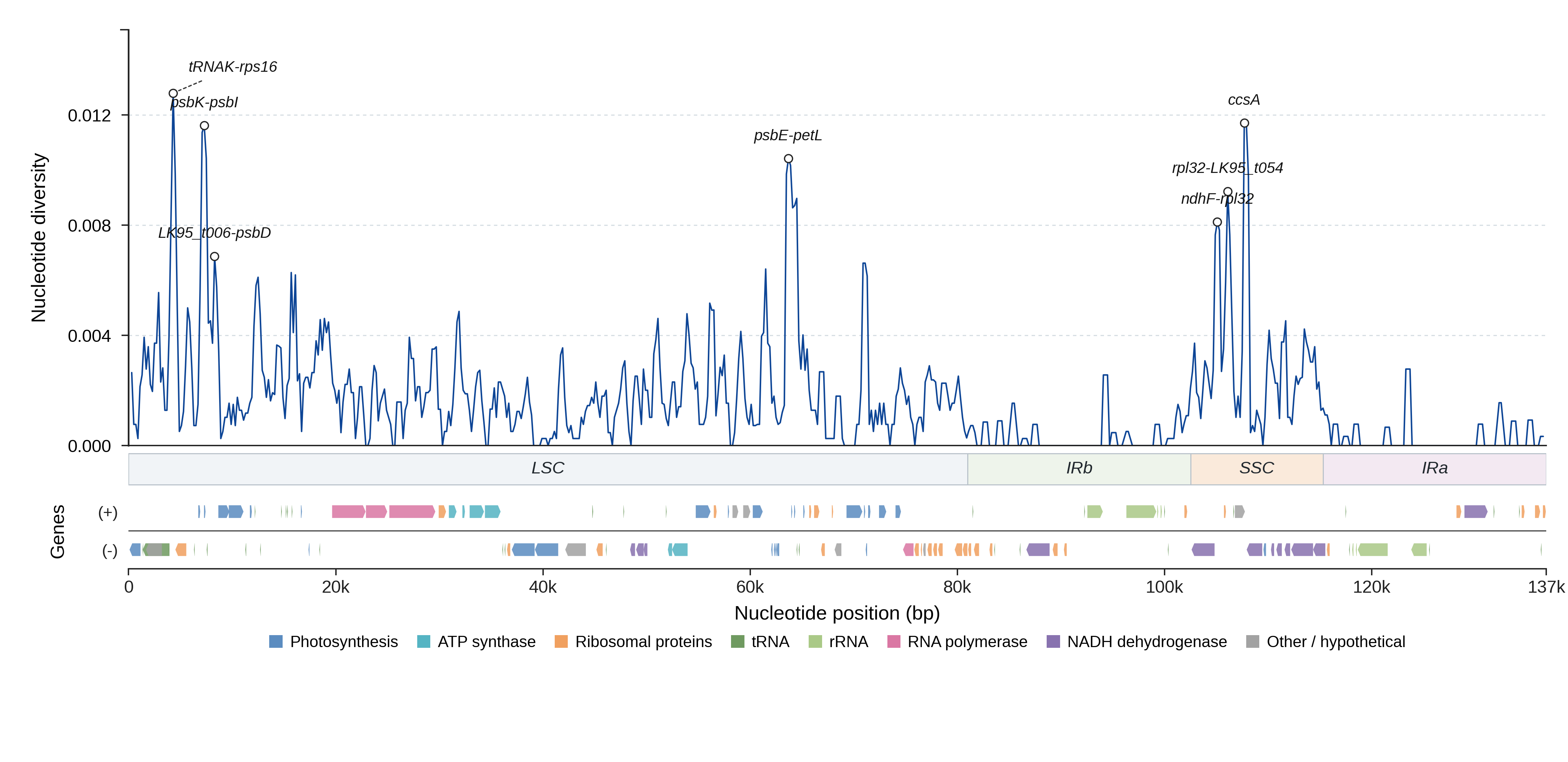 Sliding-window nucleotide diversity
