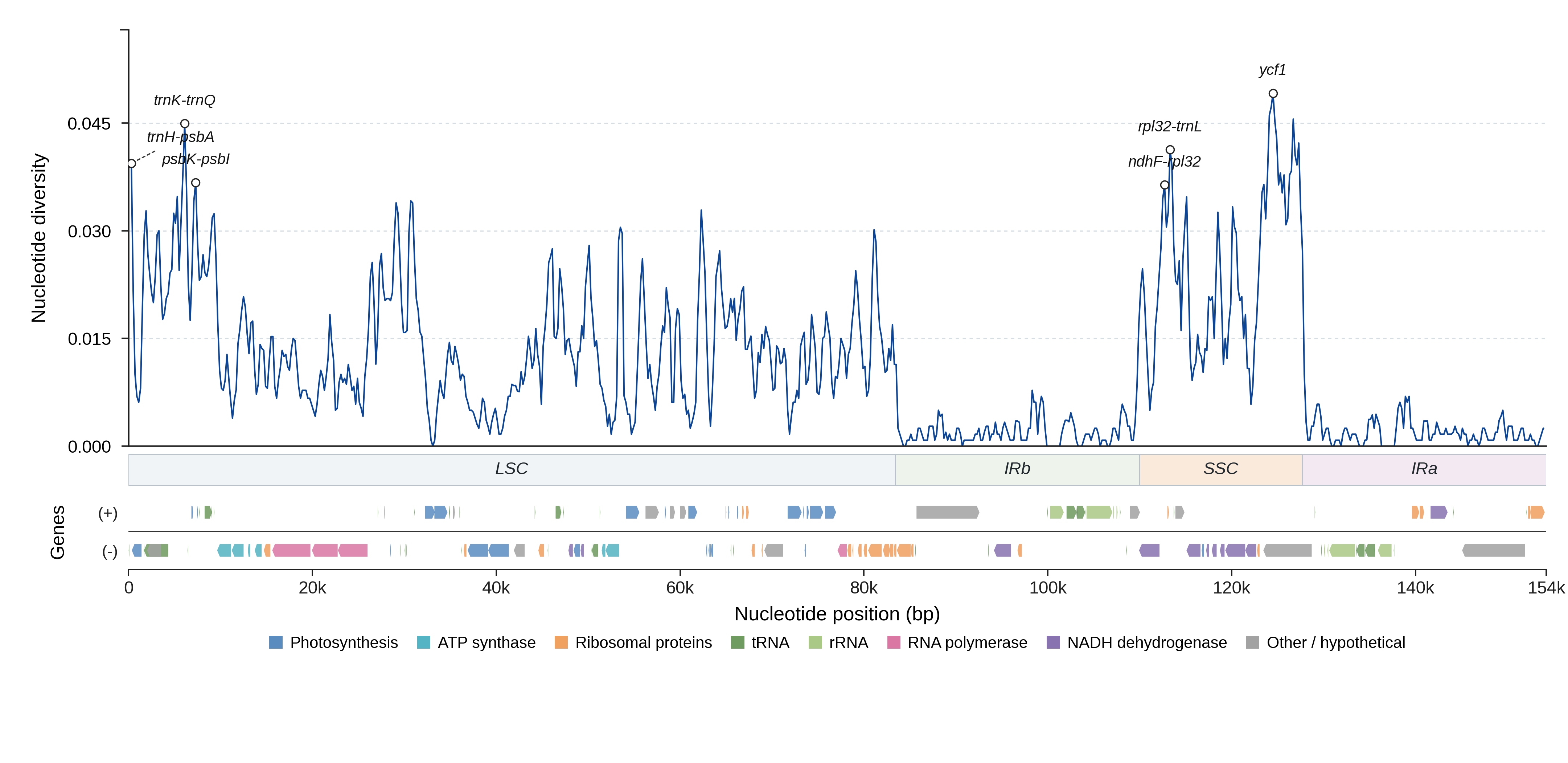 Sliding-window nucleotide diversity