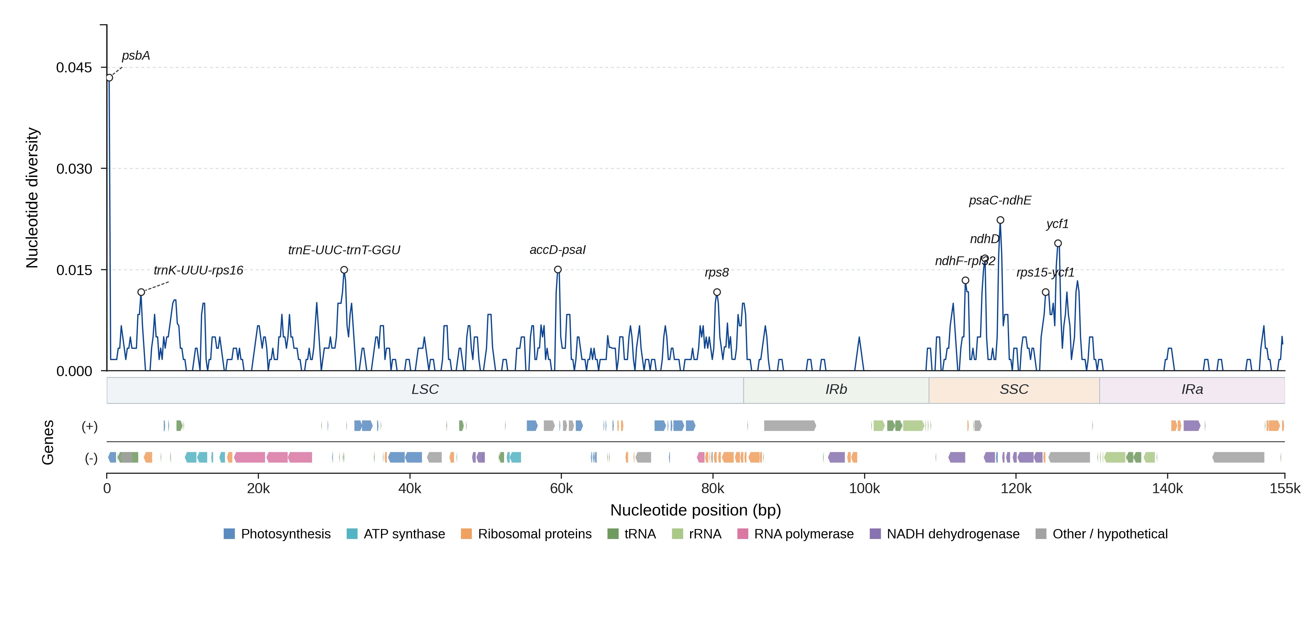 Sliding-window nucleotide diversity
