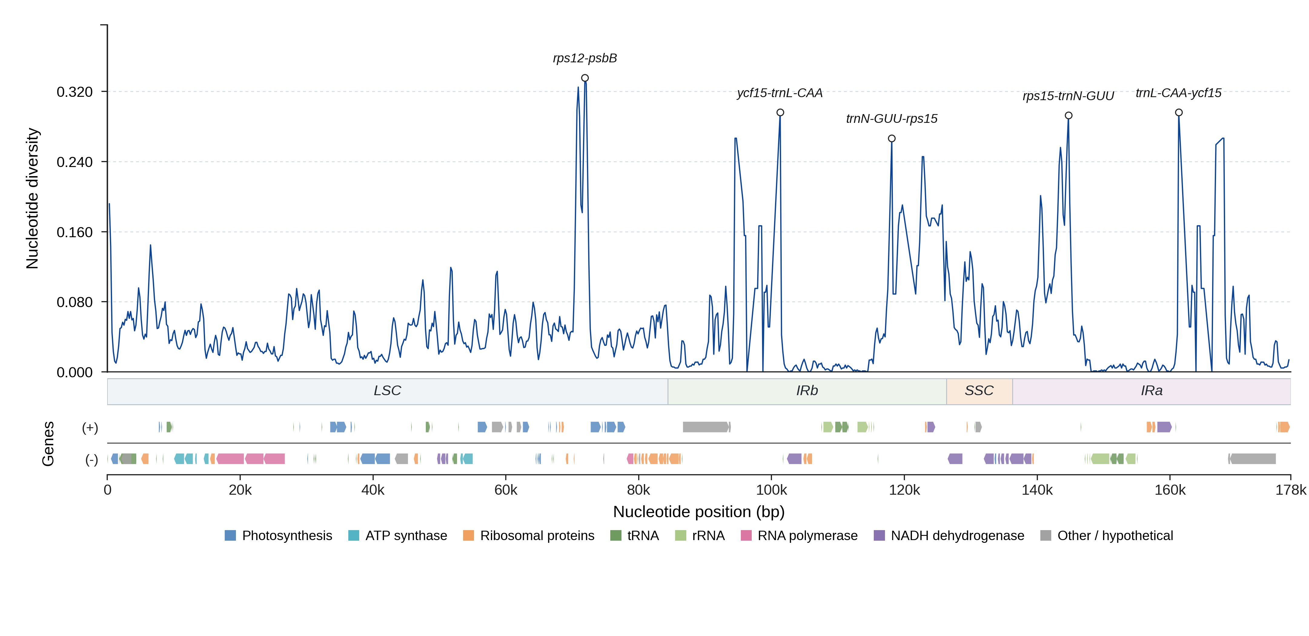 Sliding-window nucleotide diversity