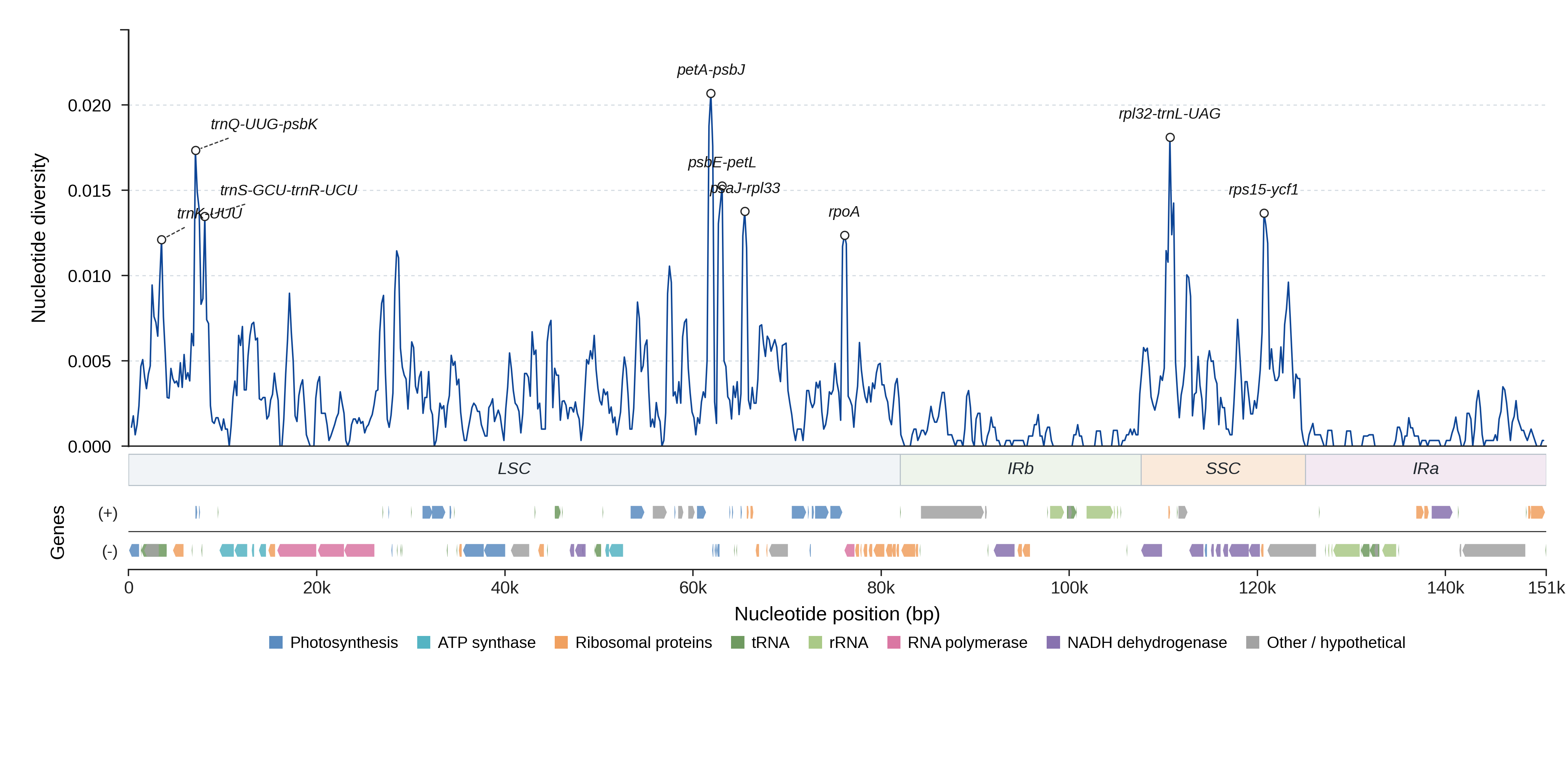 Sliding-window nucleotide diversity