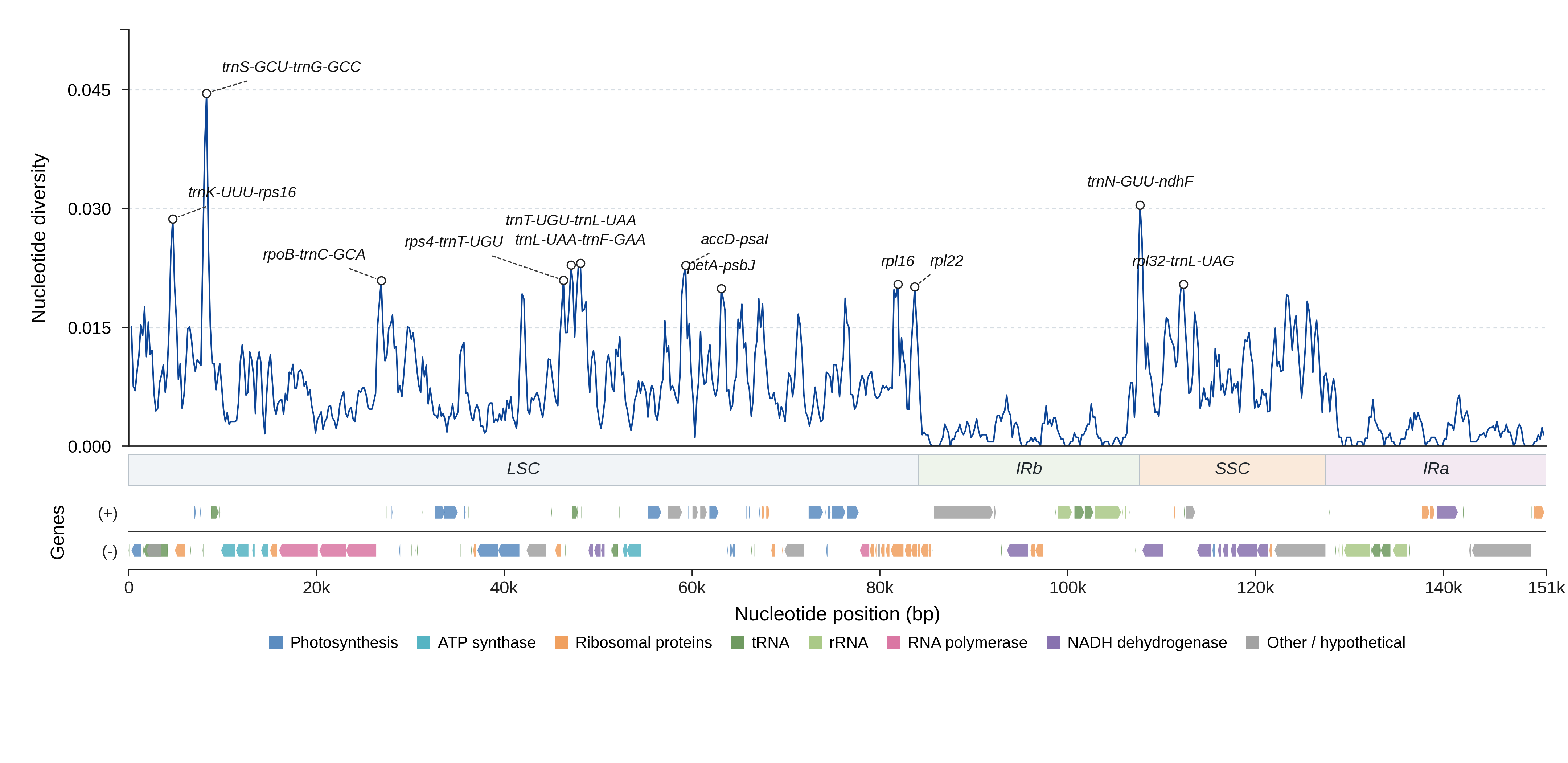 Sliding-window nucleotide diversity