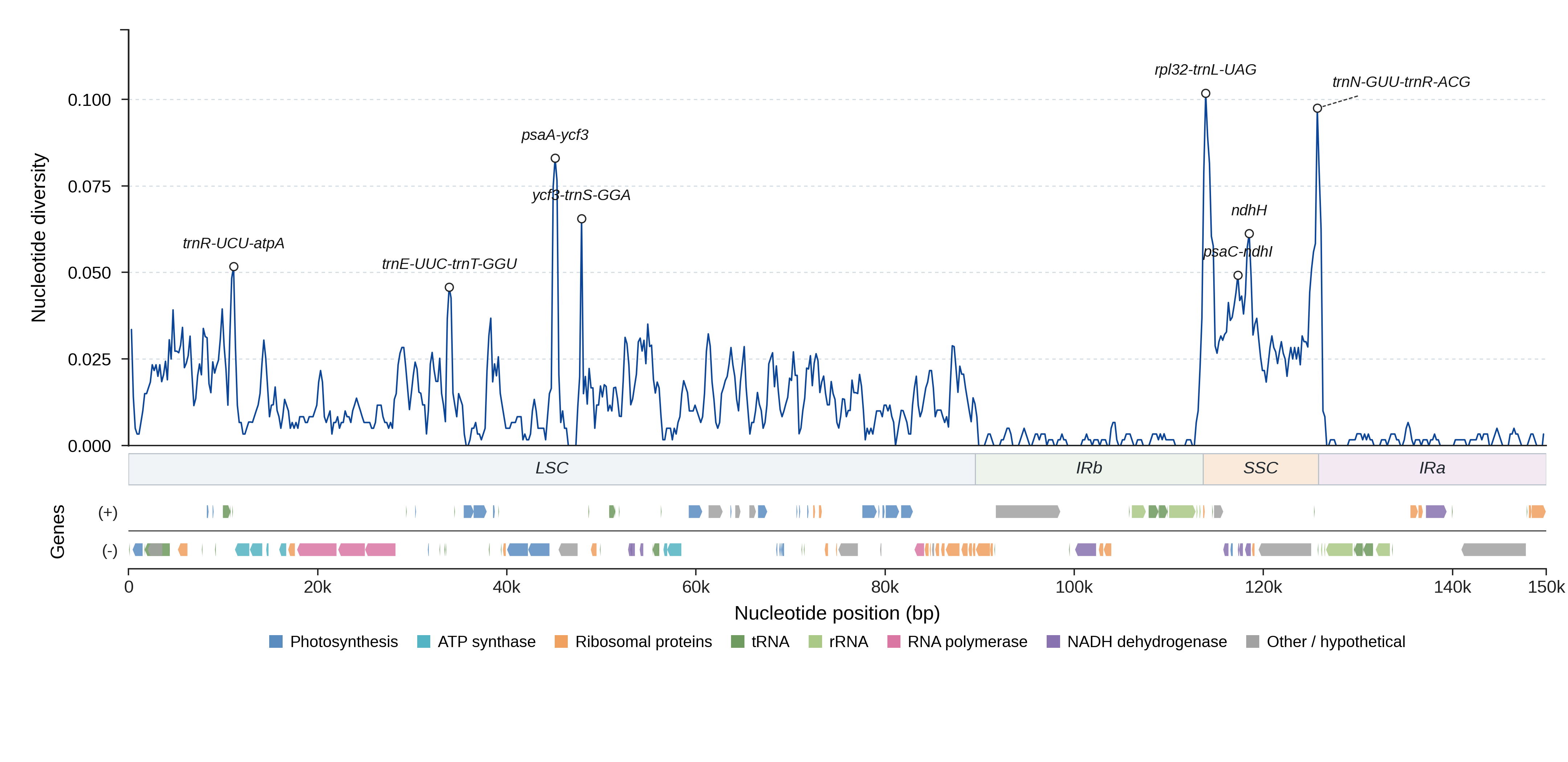 Sliding-window nucleotide diversity