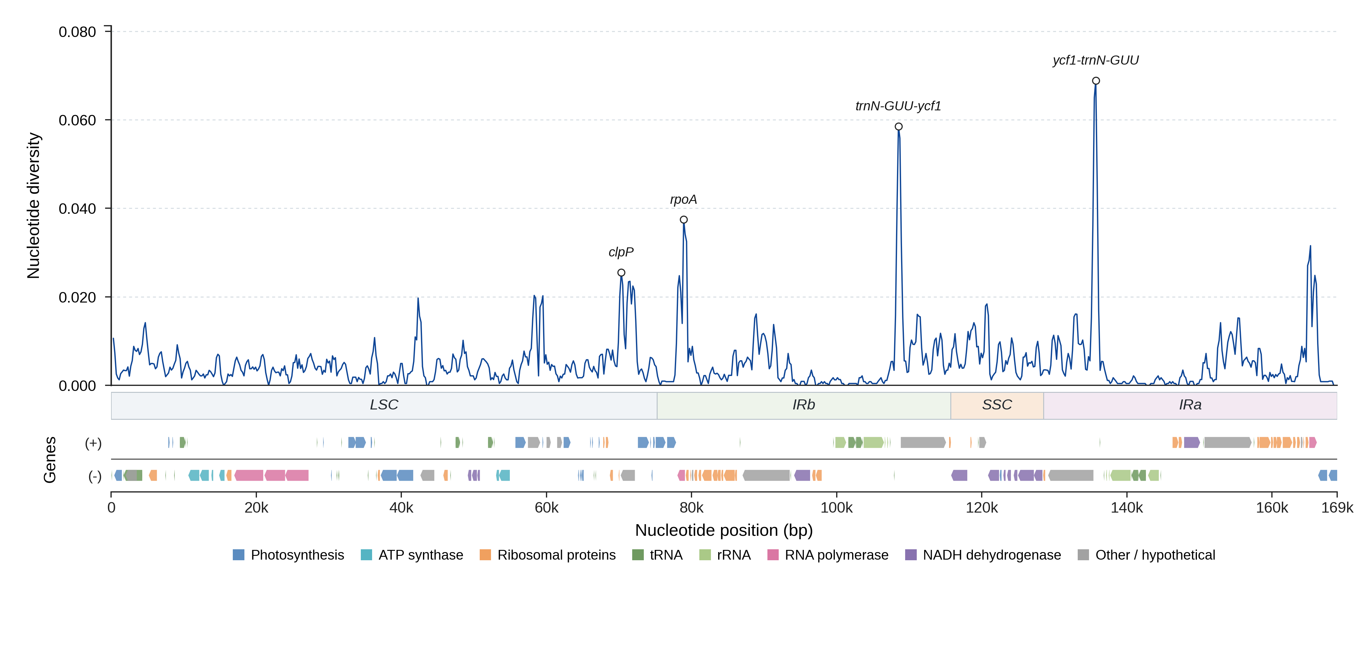 Sliding-window nucleotide diversity