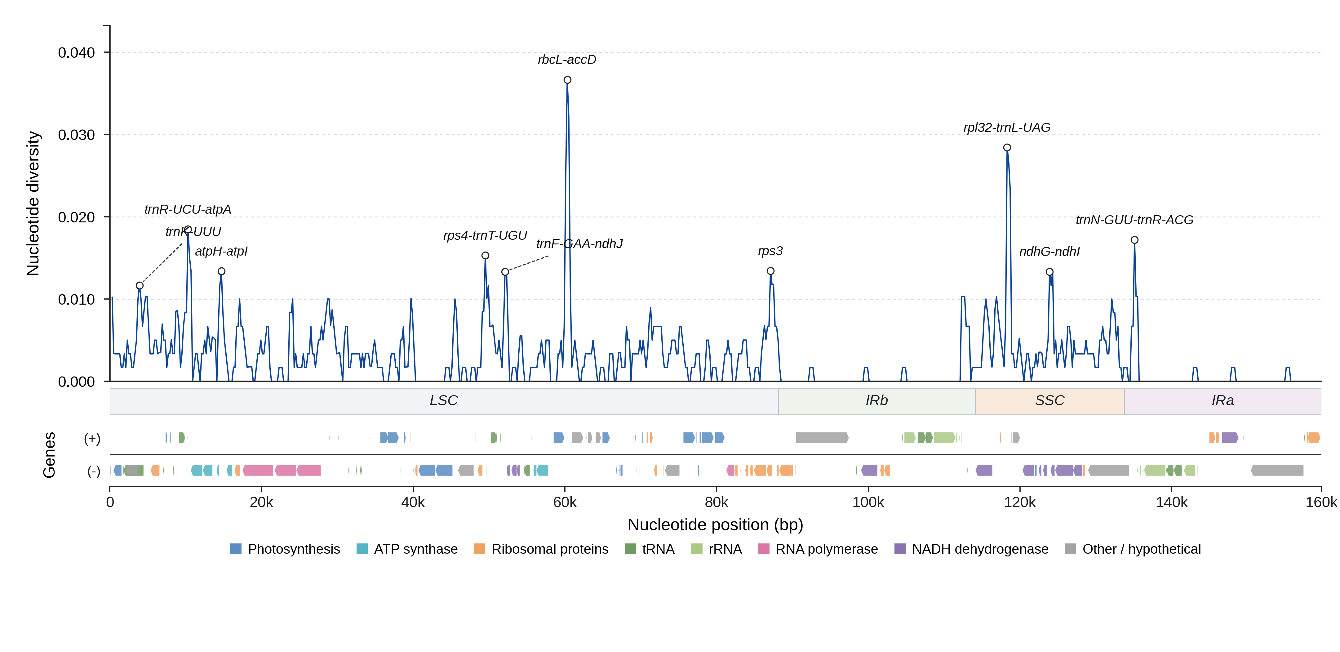 Sliding-window nucleotide diversity