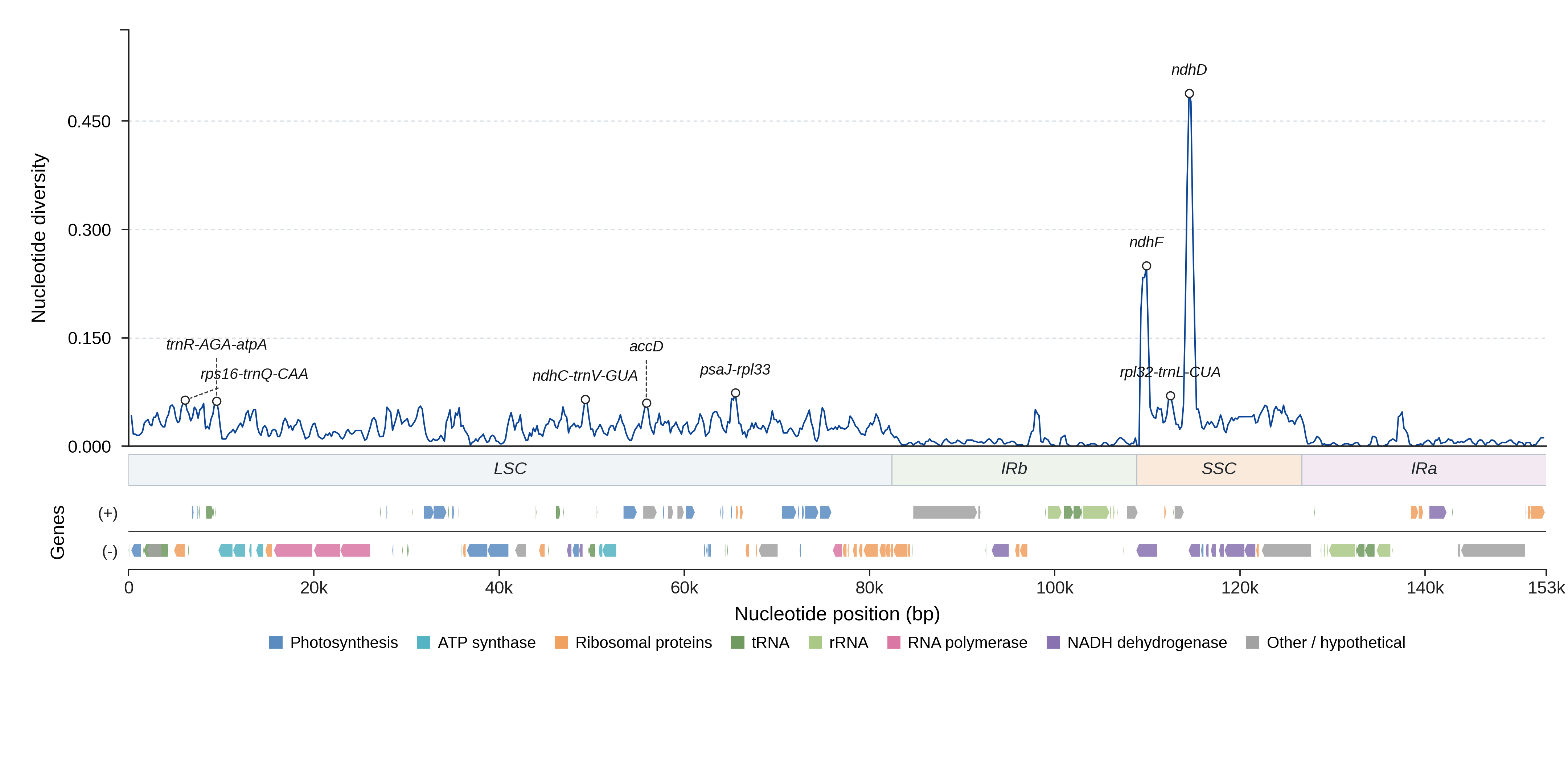 Sliding-window nucleotide diversity