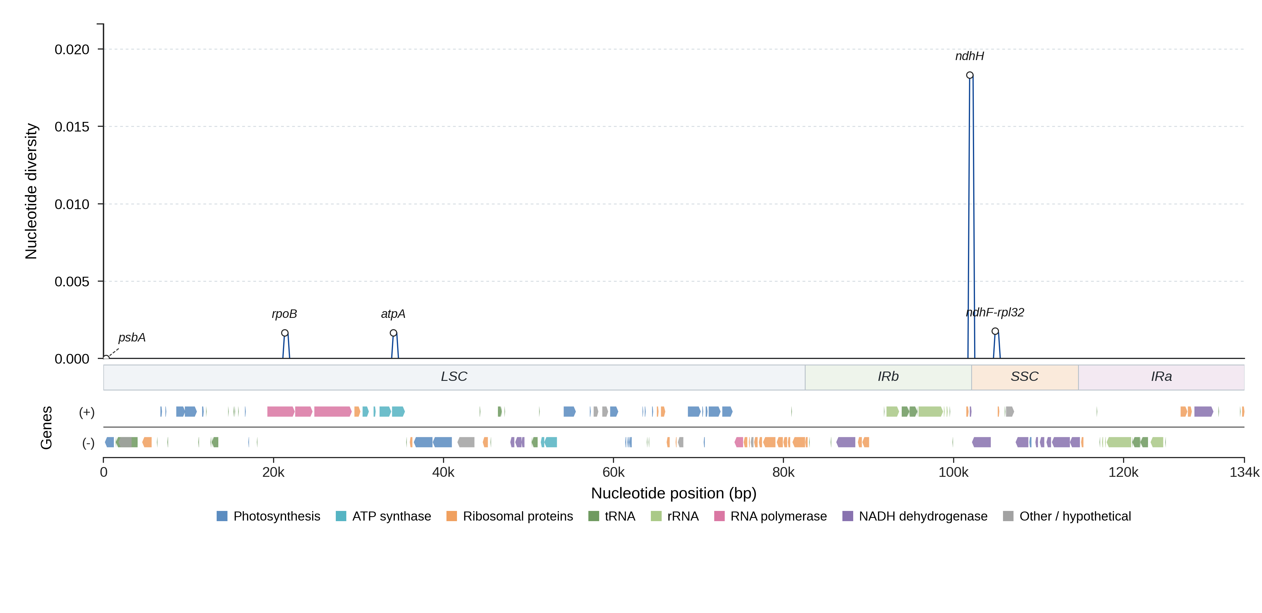 Sliding-window nucleotide diversity