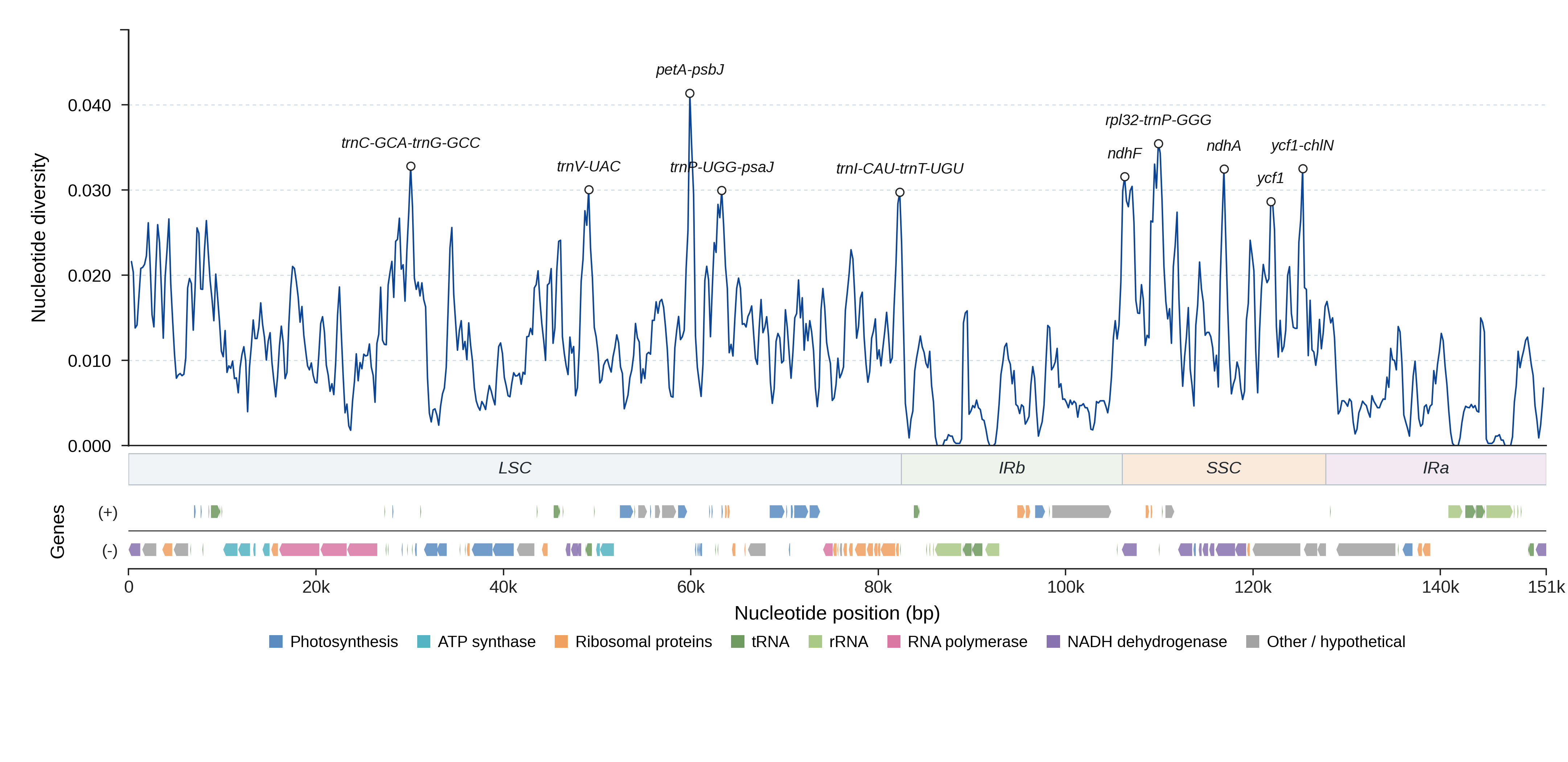 Sliding-window nucleotide diversity