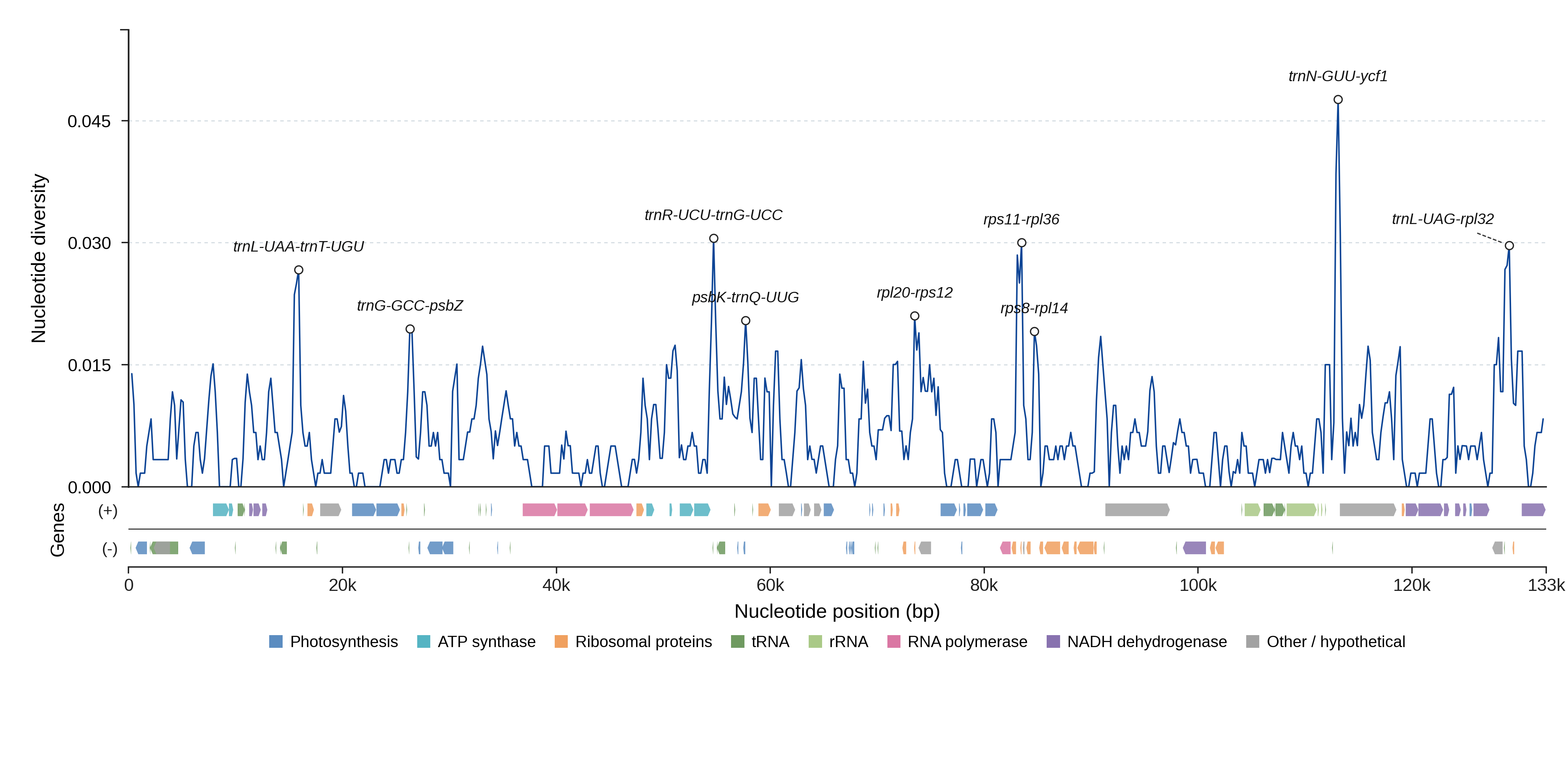 Sliding-window nucleotide diversity