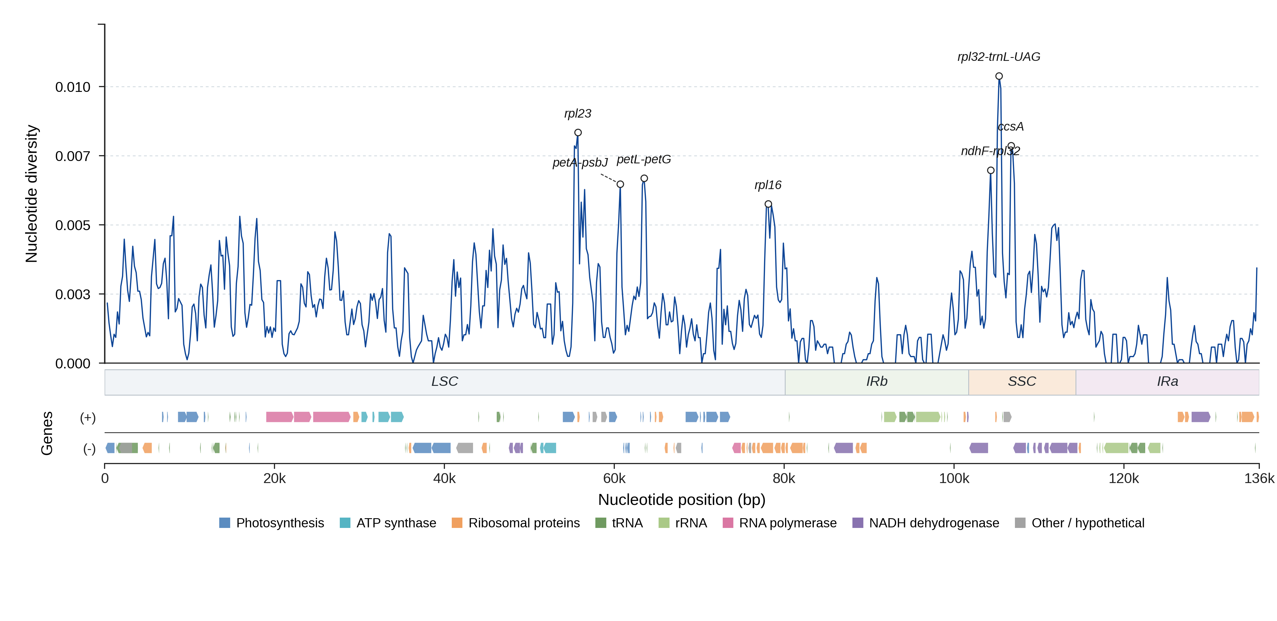 Sliding-window nucleotide diversity