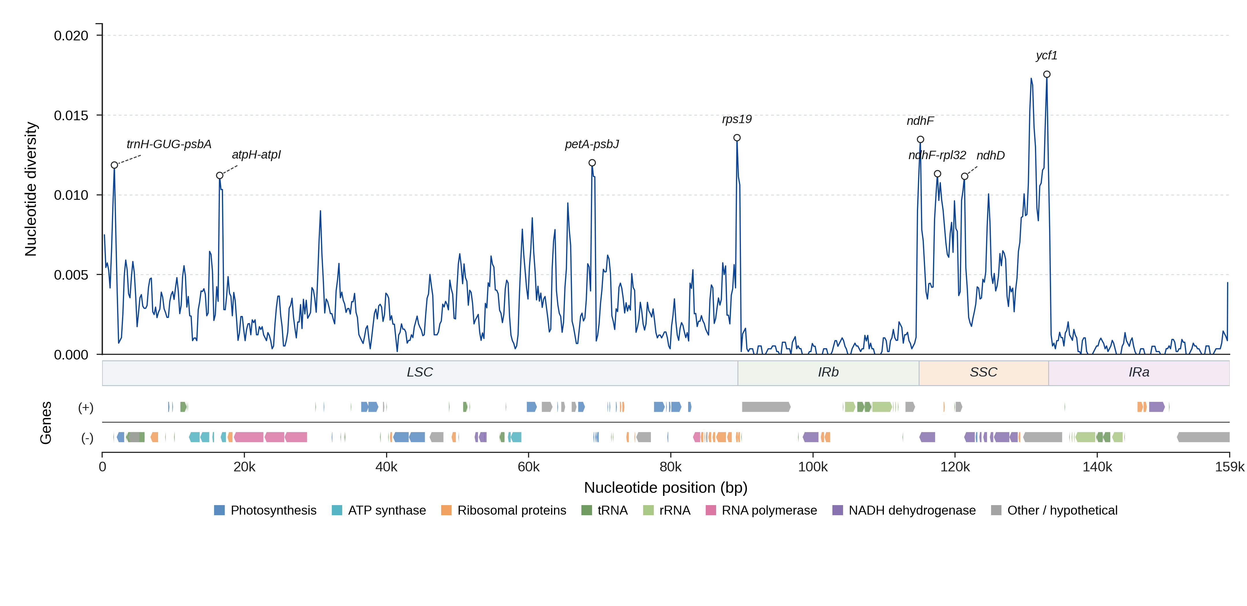 Sliding-window nucleotide diversity