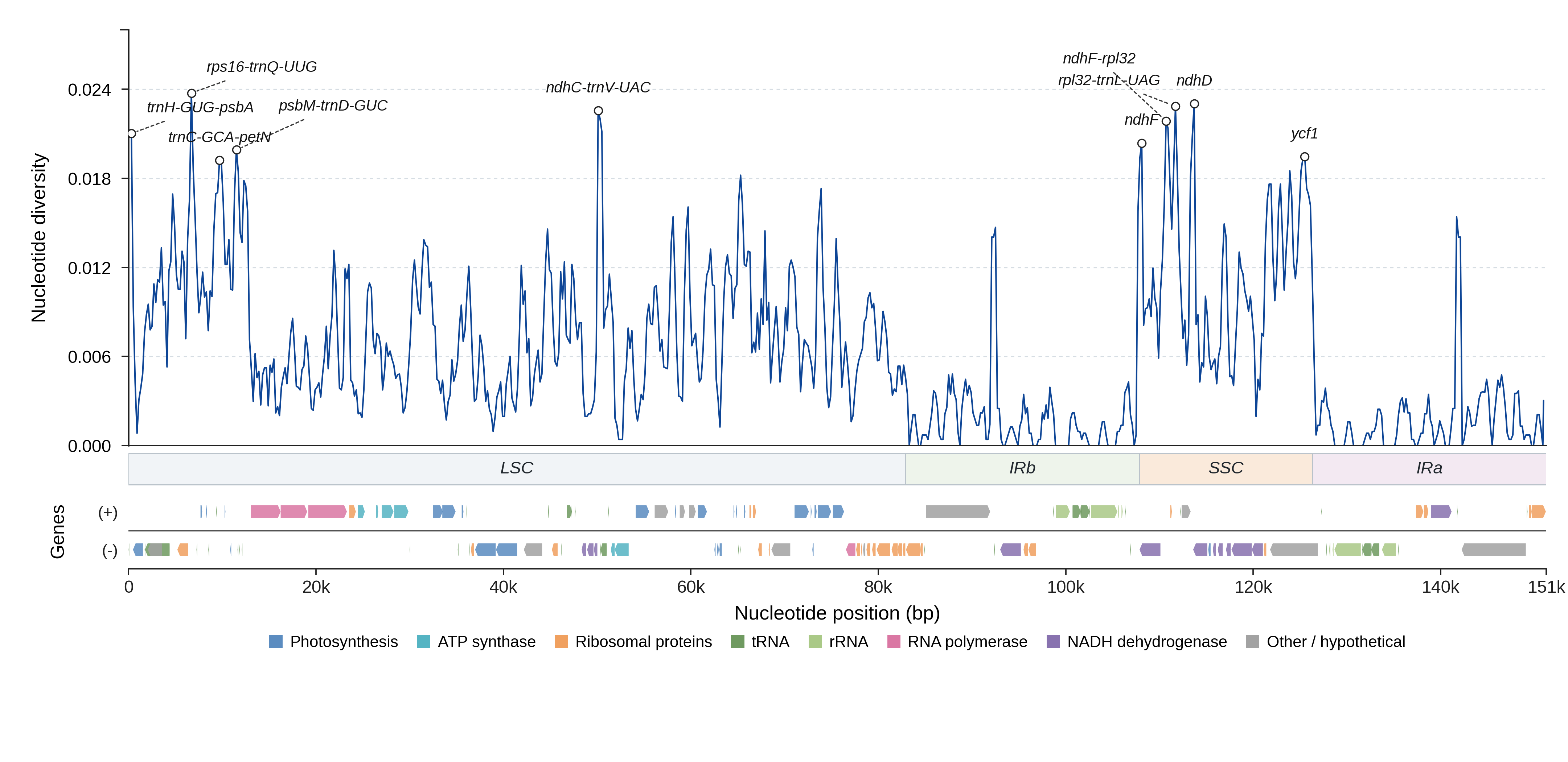 Sliding-window nucleotide diversity