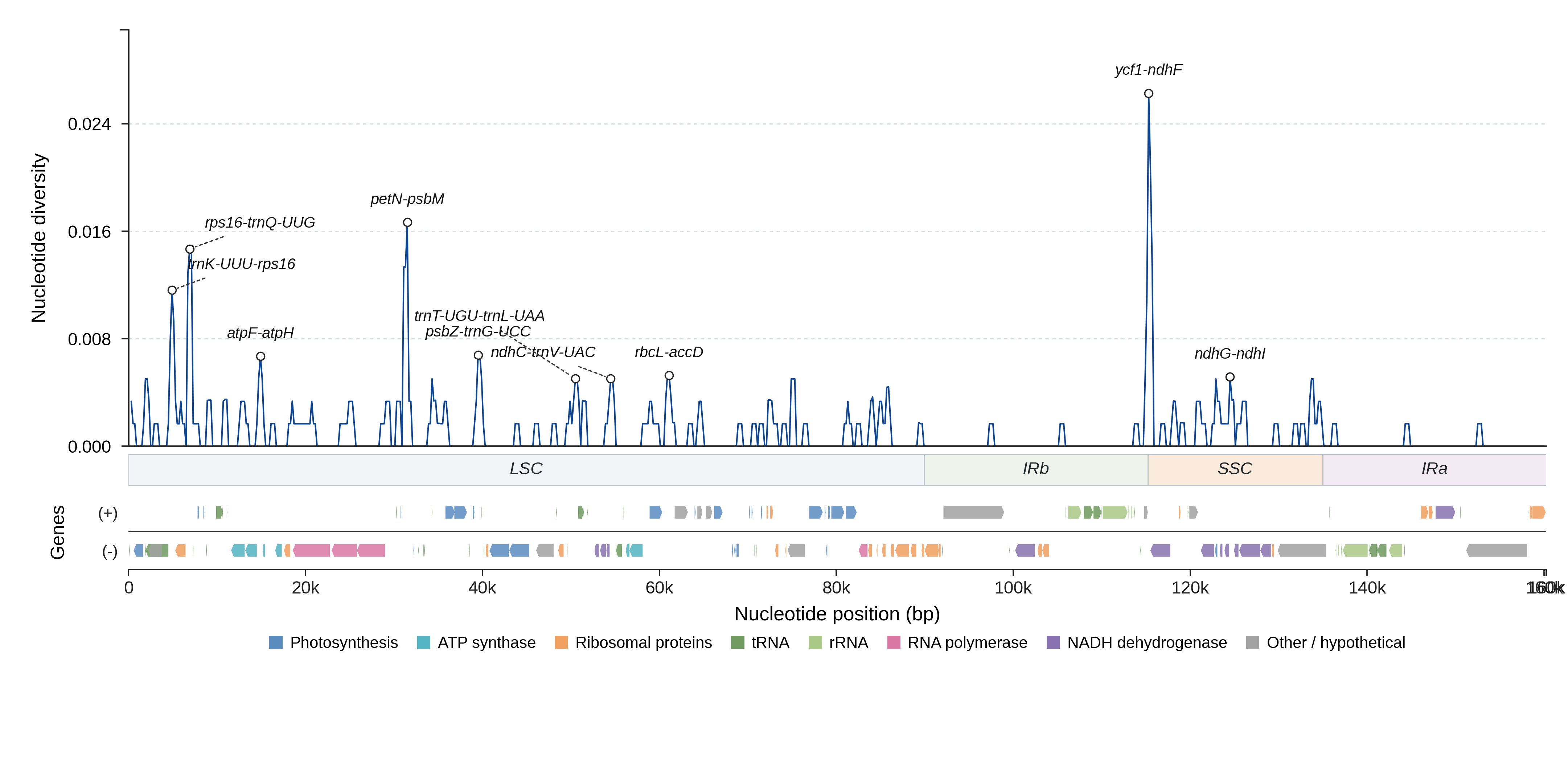Sliding-window nucleotide diversity