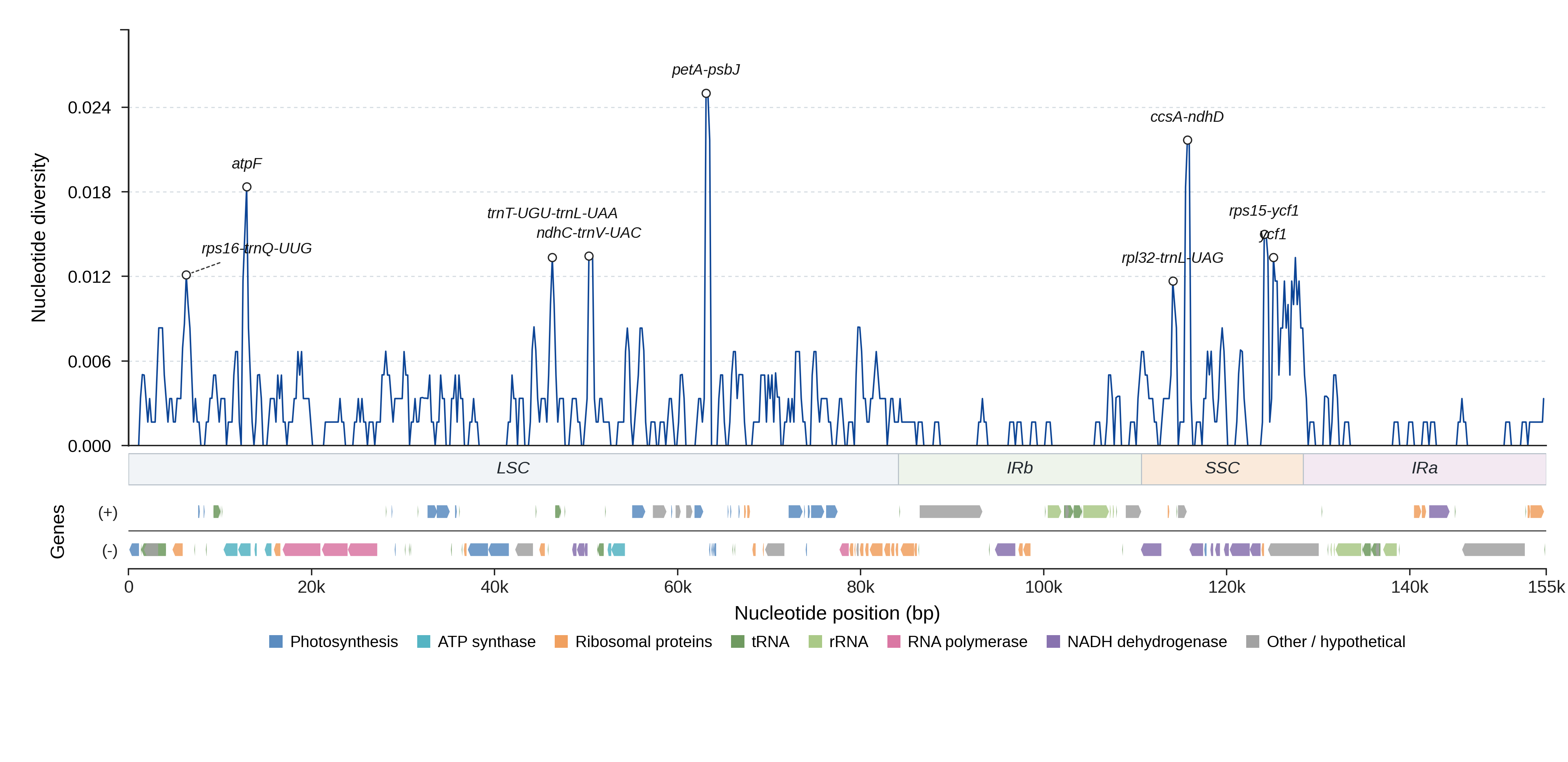 Sliding-window nucleotide diversity