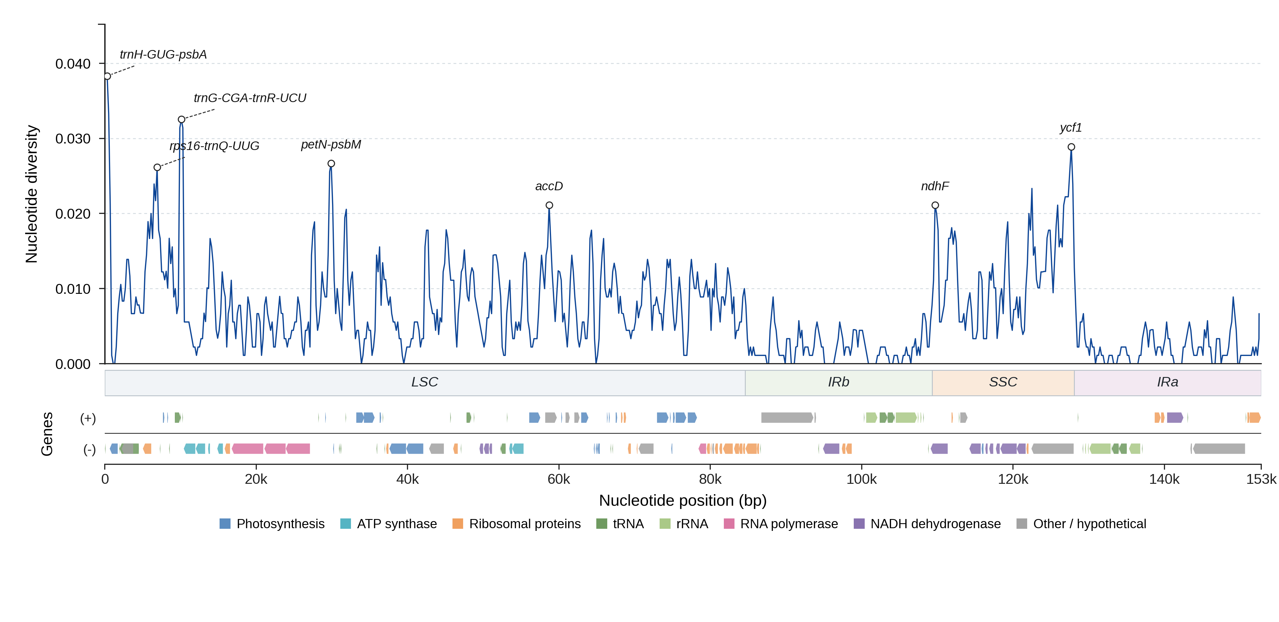 Sliding-window nucleotide diversity