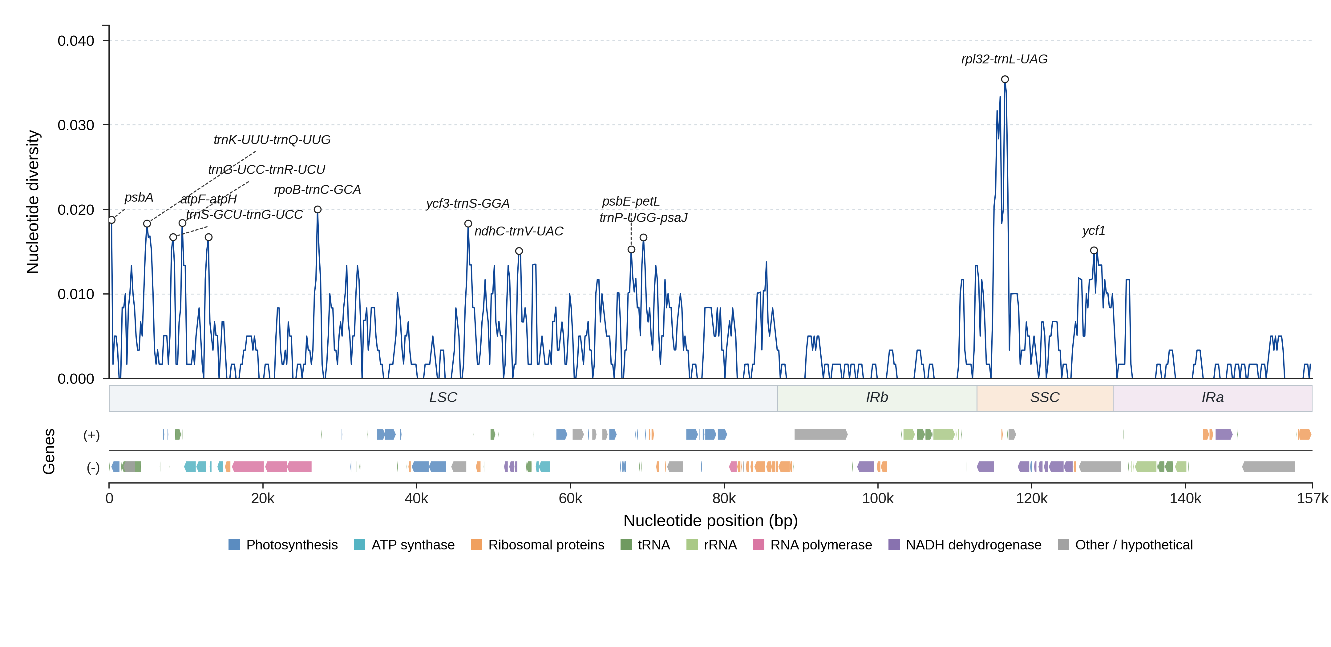 Sliding-window nucleotide diversity