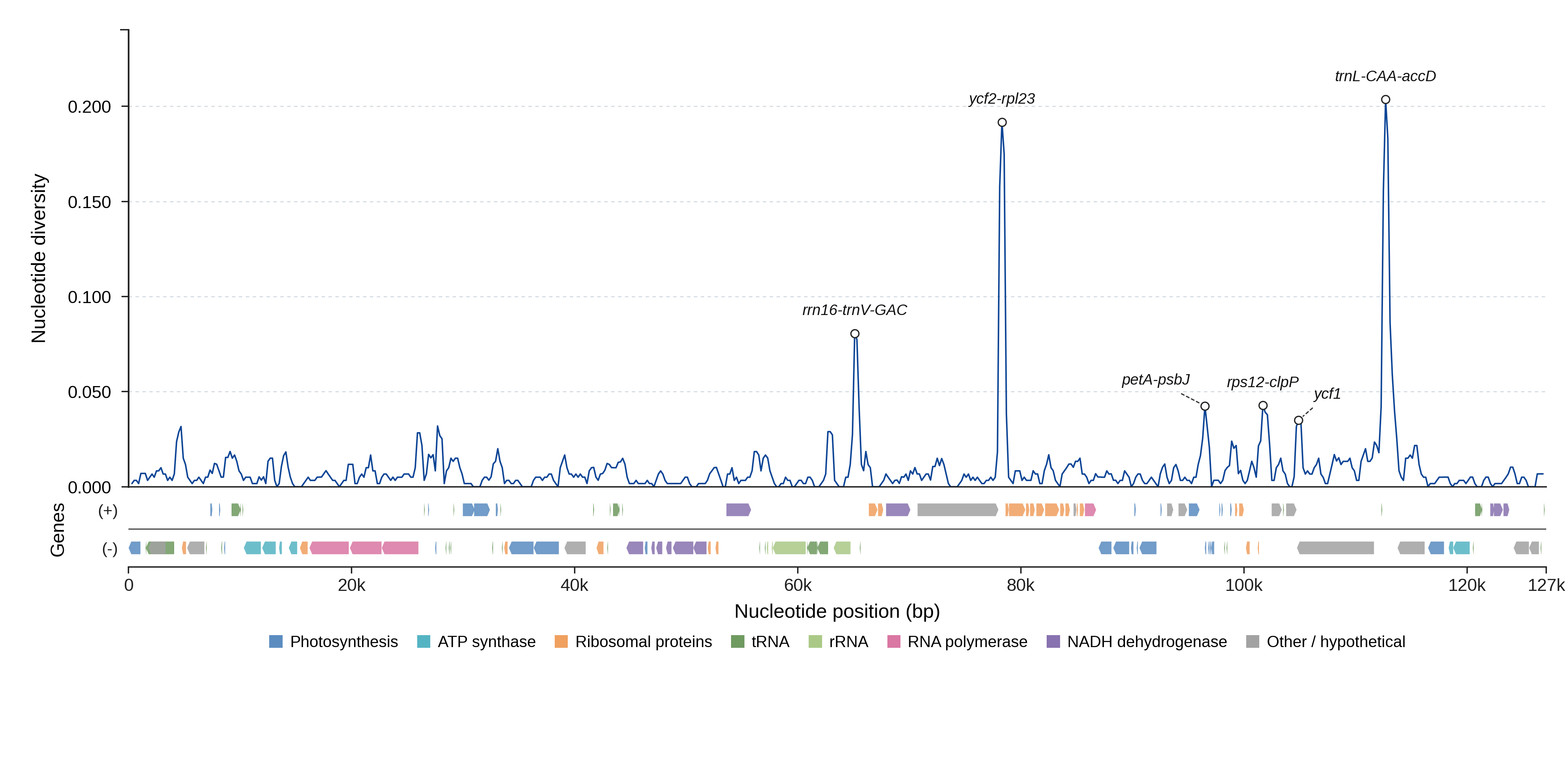 Sliding-window nucleotide diversity