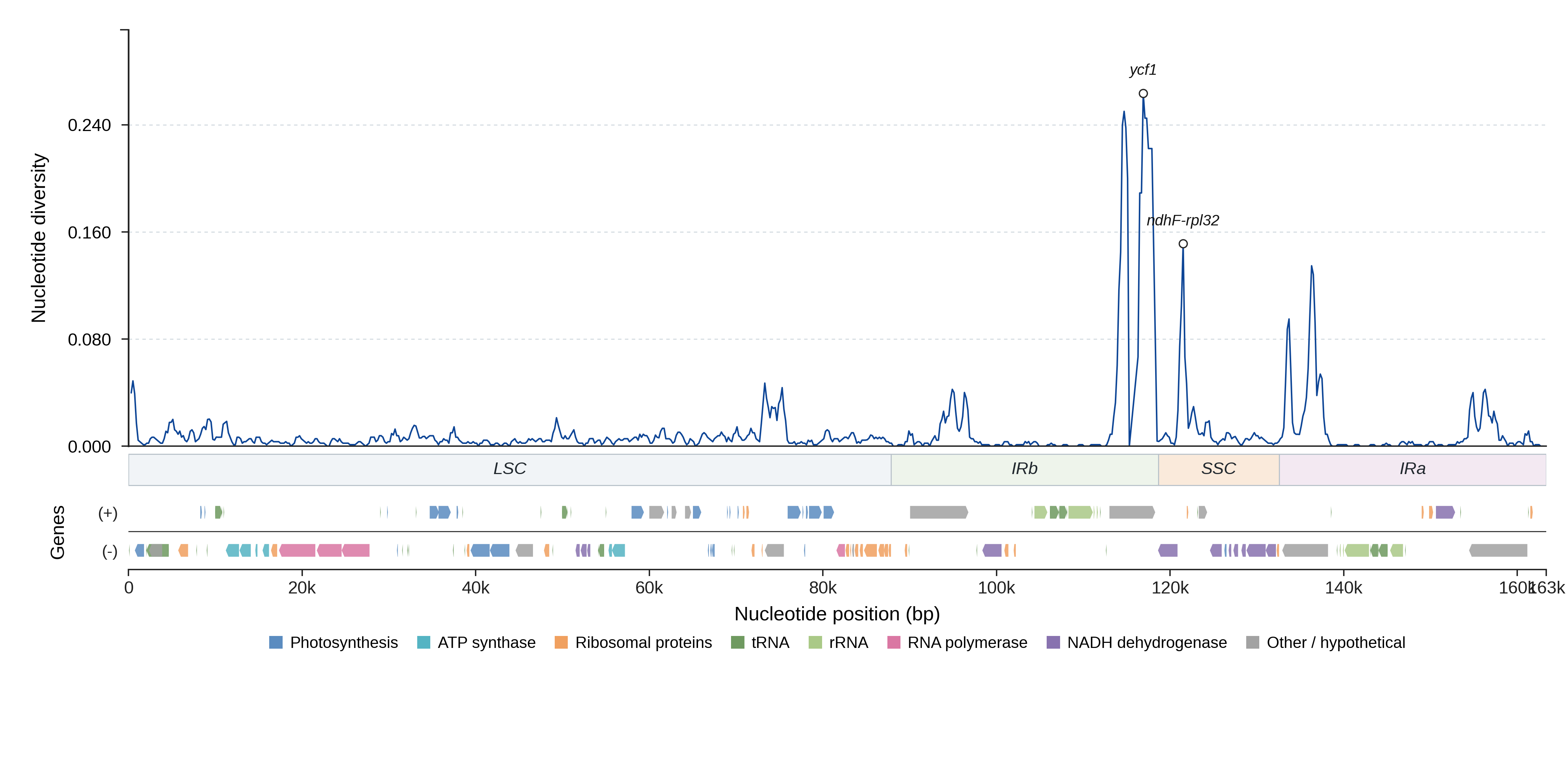 Sliding-window nucleotide diversity