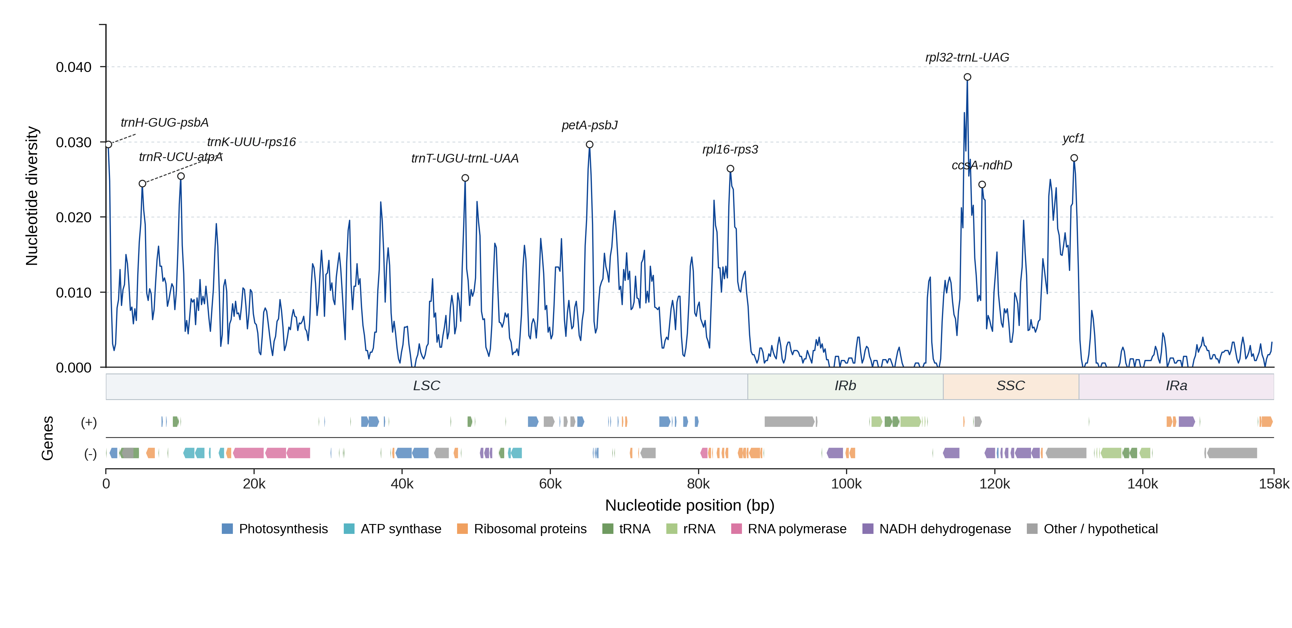 Sliding-window nucleotide diversity