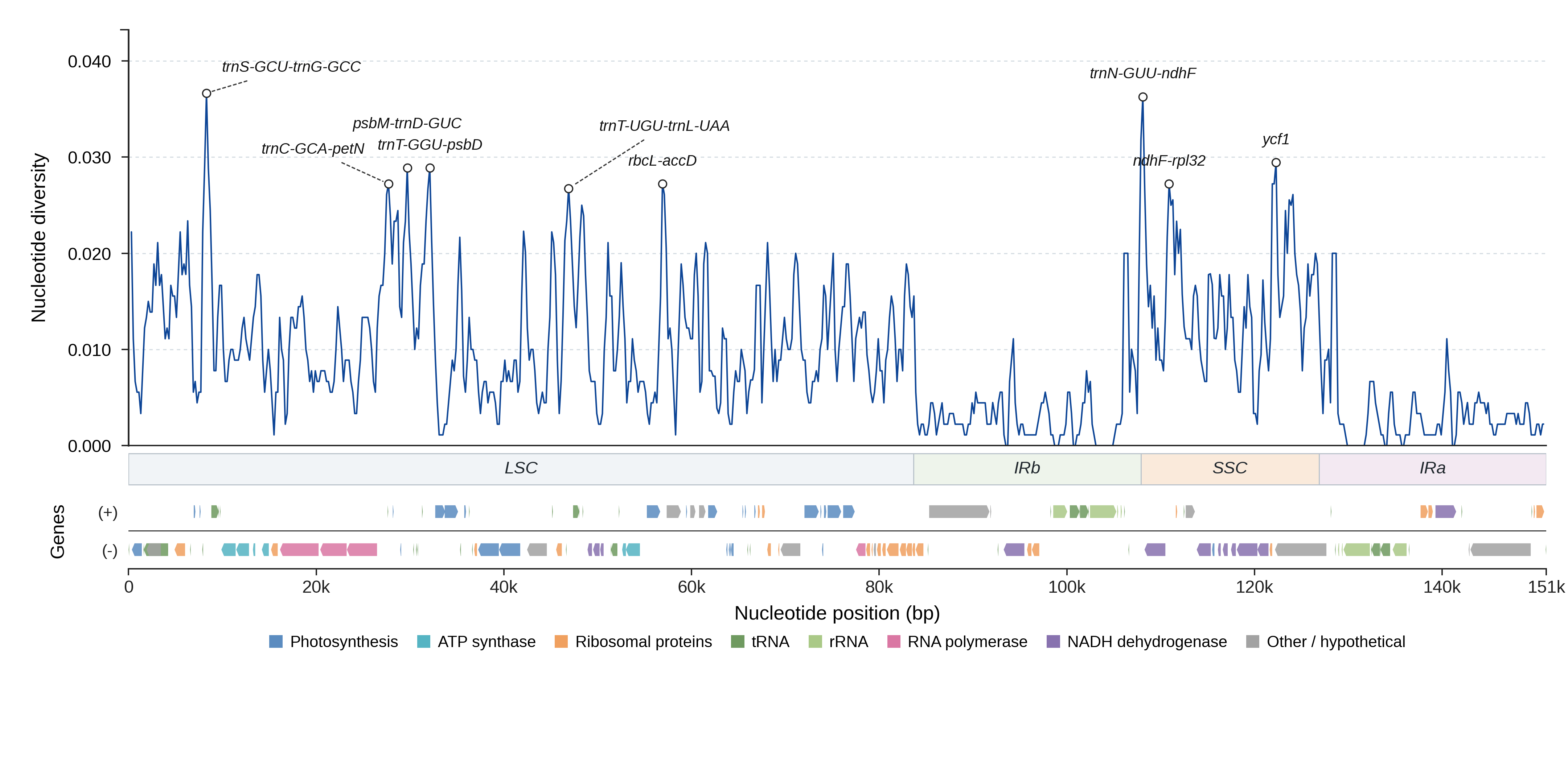 Sliding-window nucleotide diversity