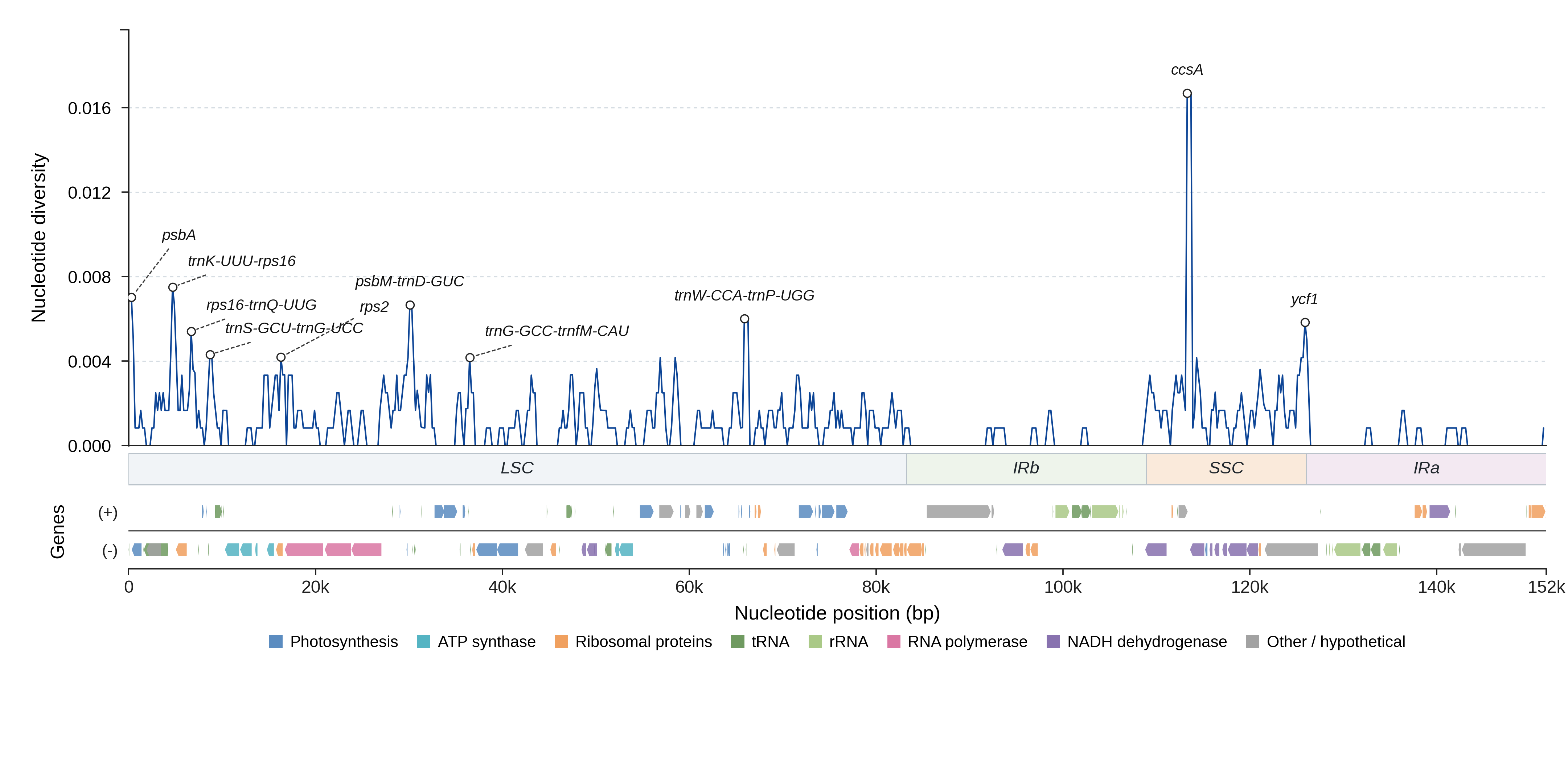 Sliding-window nucleotide diversity