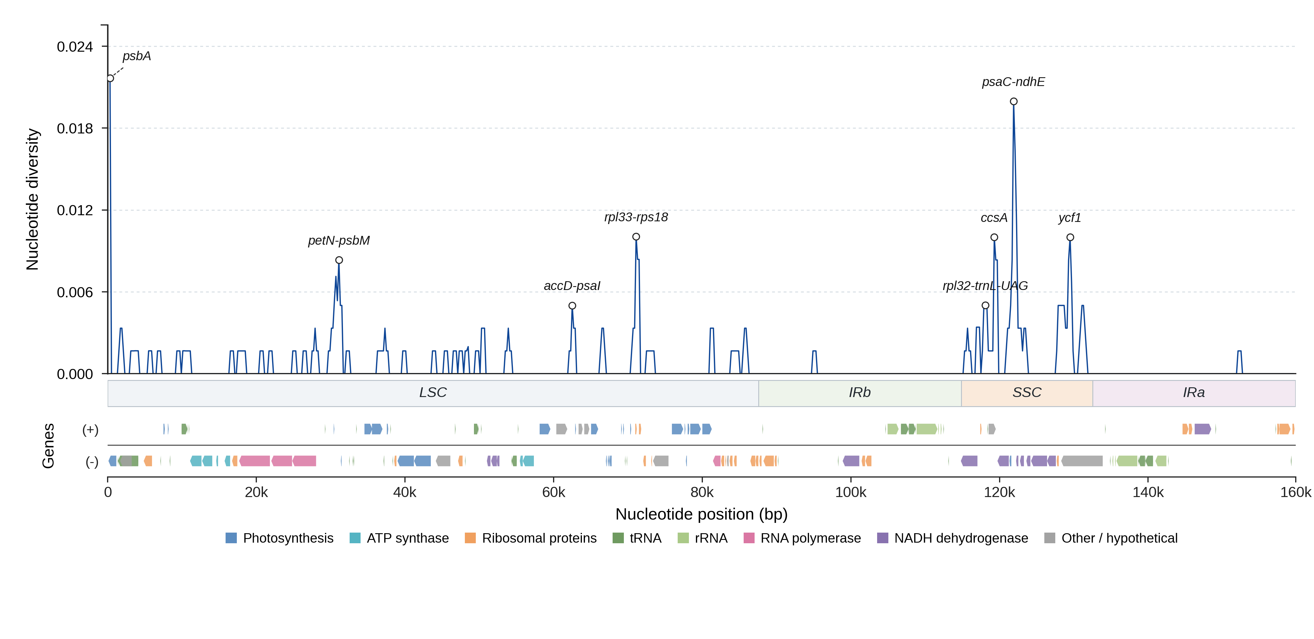 Sliding-window nucleotide diversity
