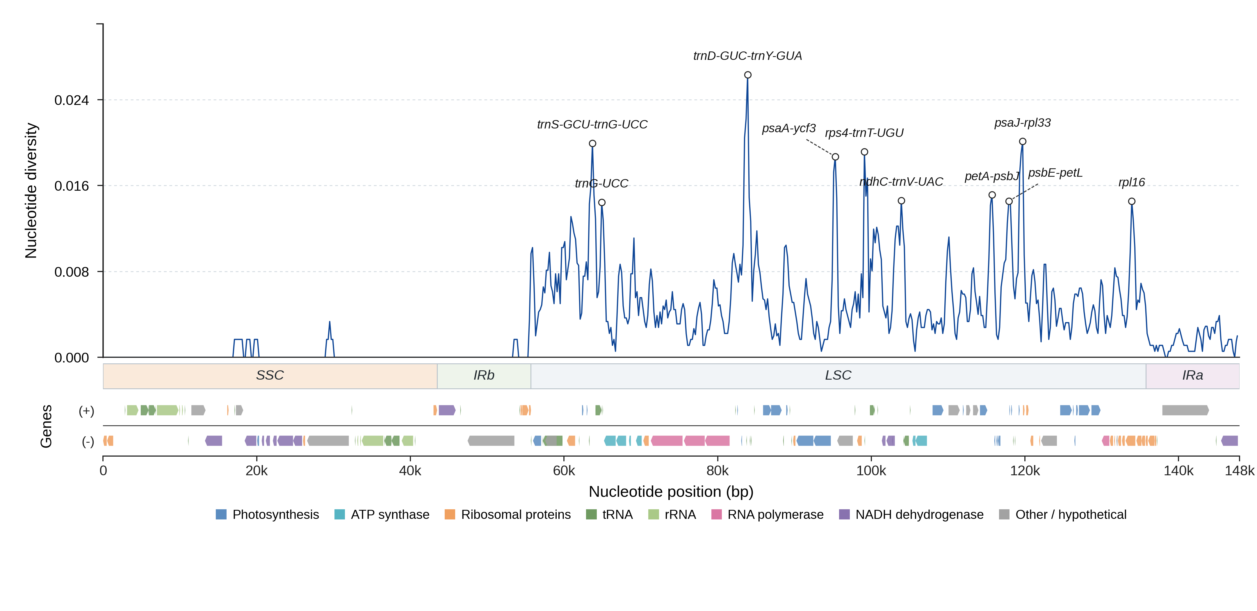Sliding-window nucleotide diversity