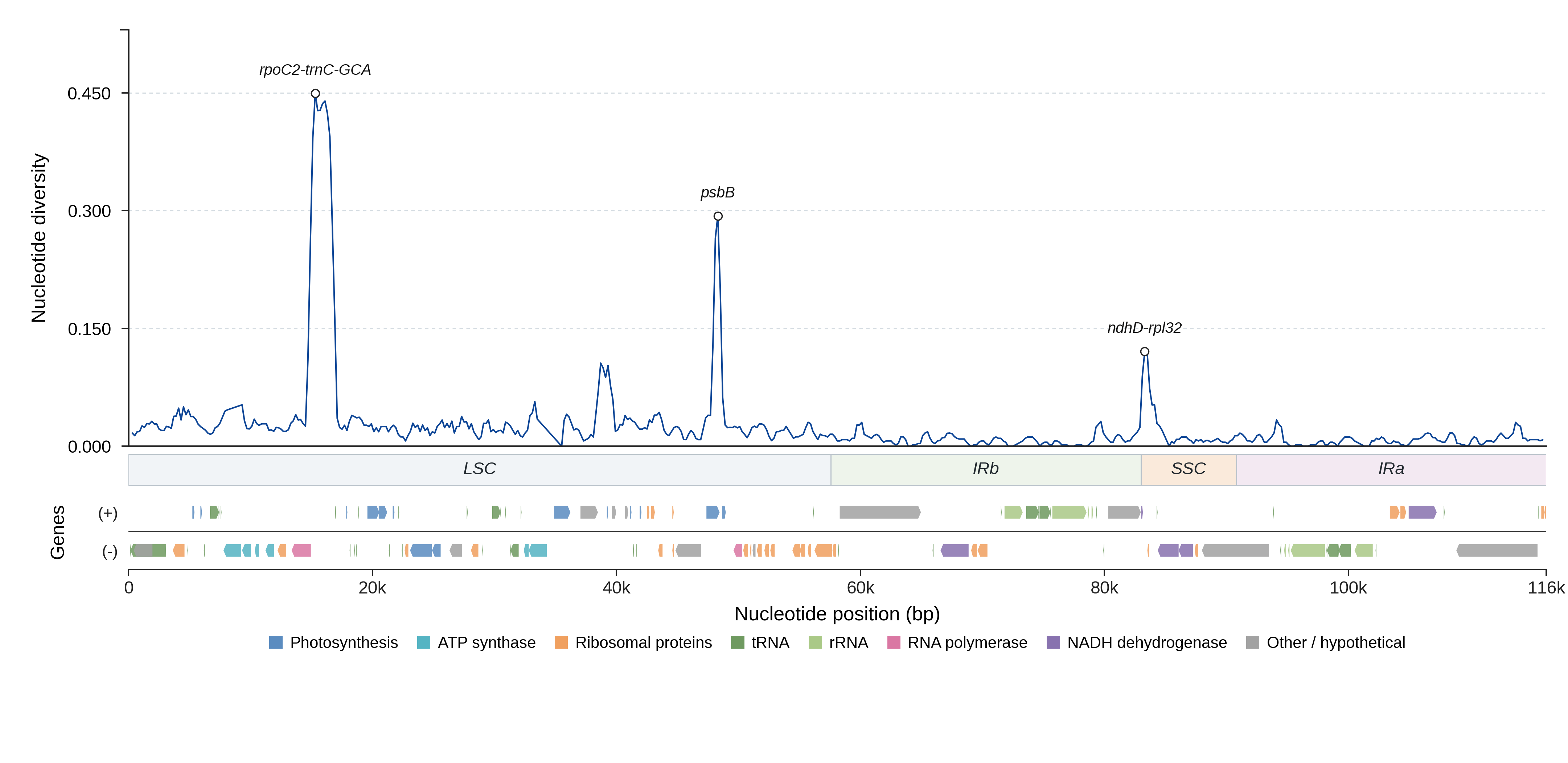Sliding-window nucleotide diversity