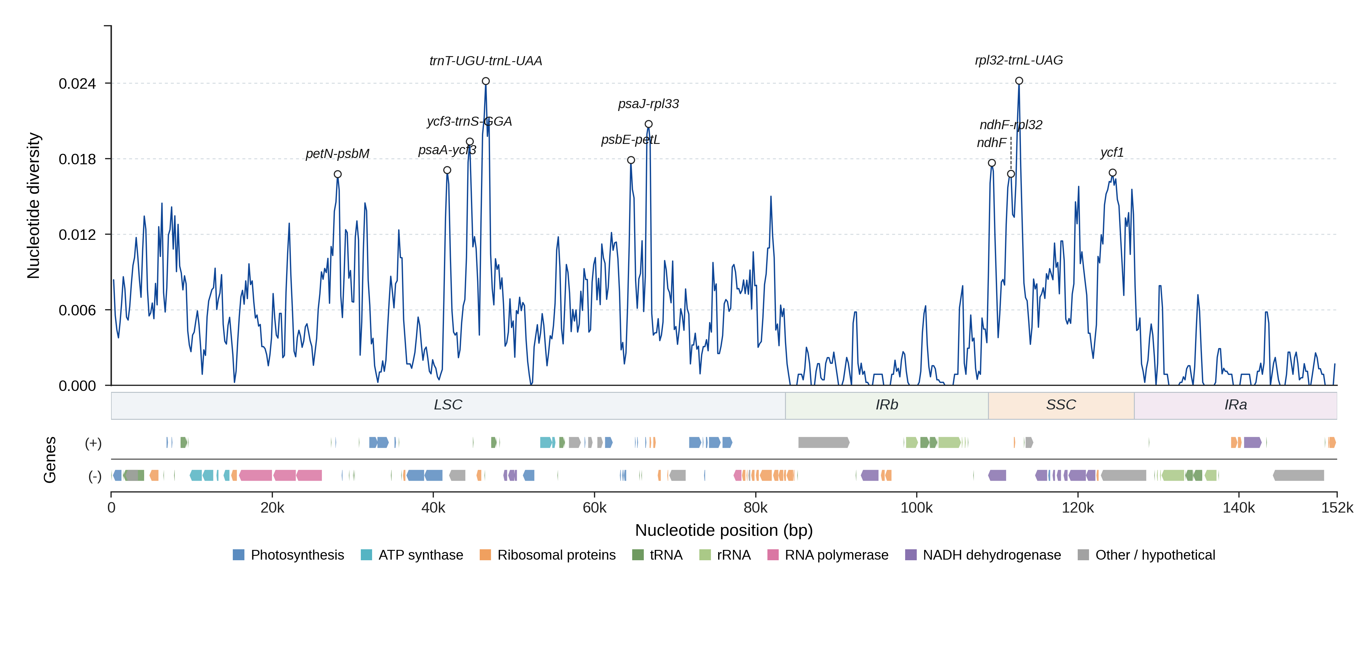 Sliding-window nucleotide diversity