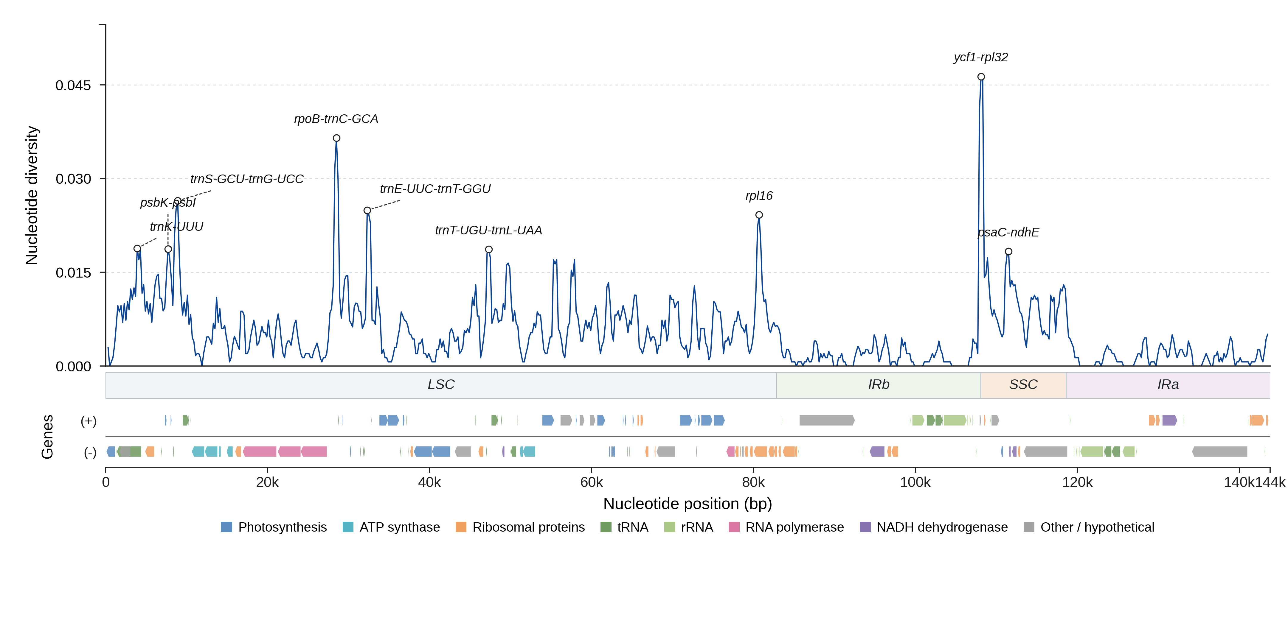Sliding-window nucleotide diversity