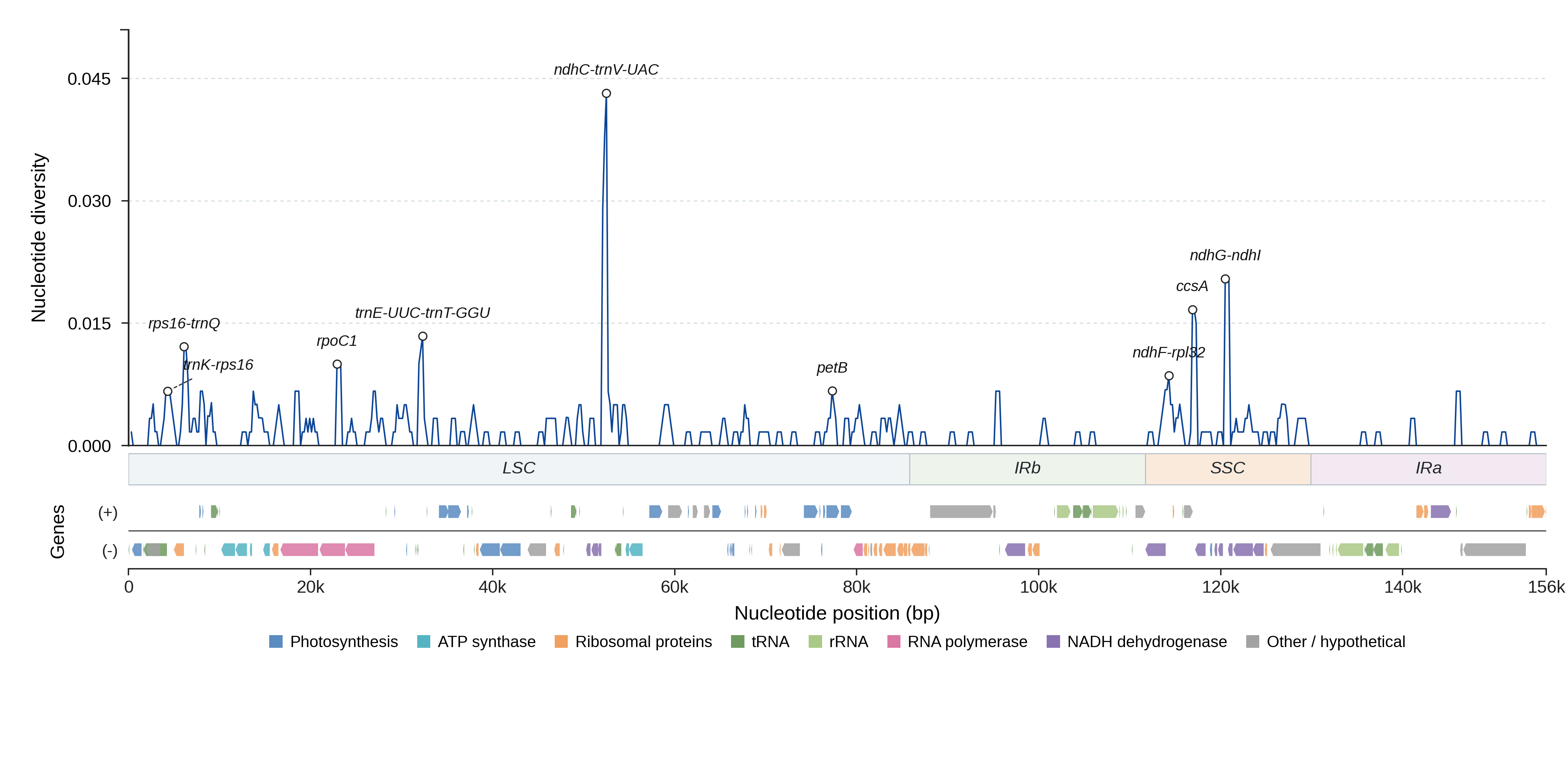 Sliding-window nucleotide diversity