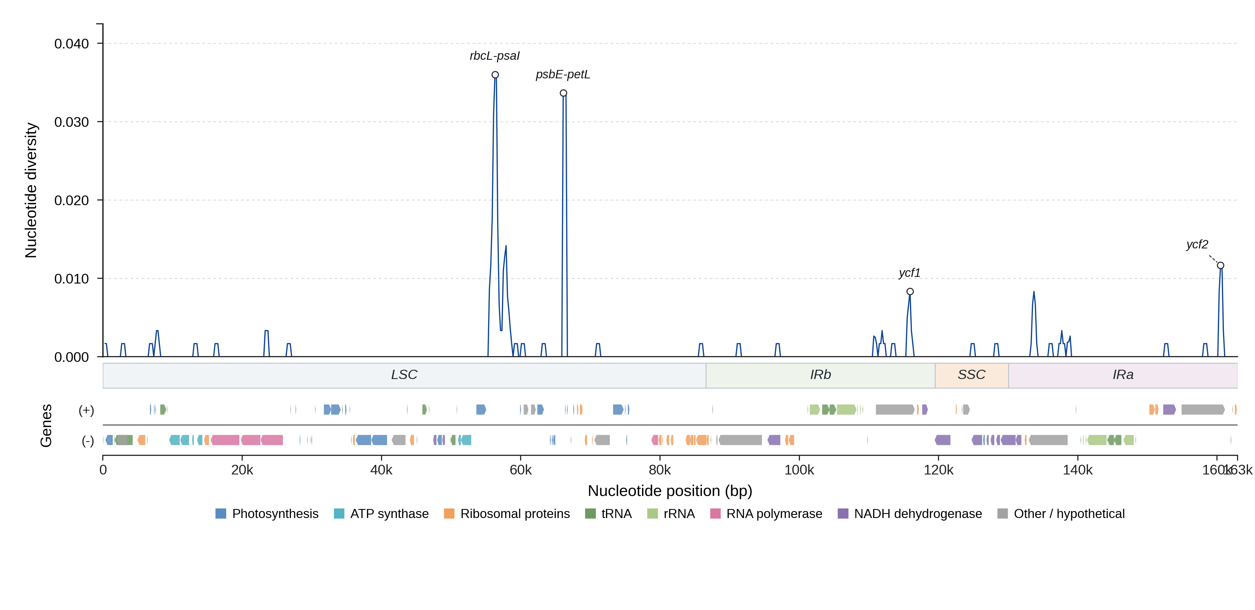Sliding-window nucleotide diversity