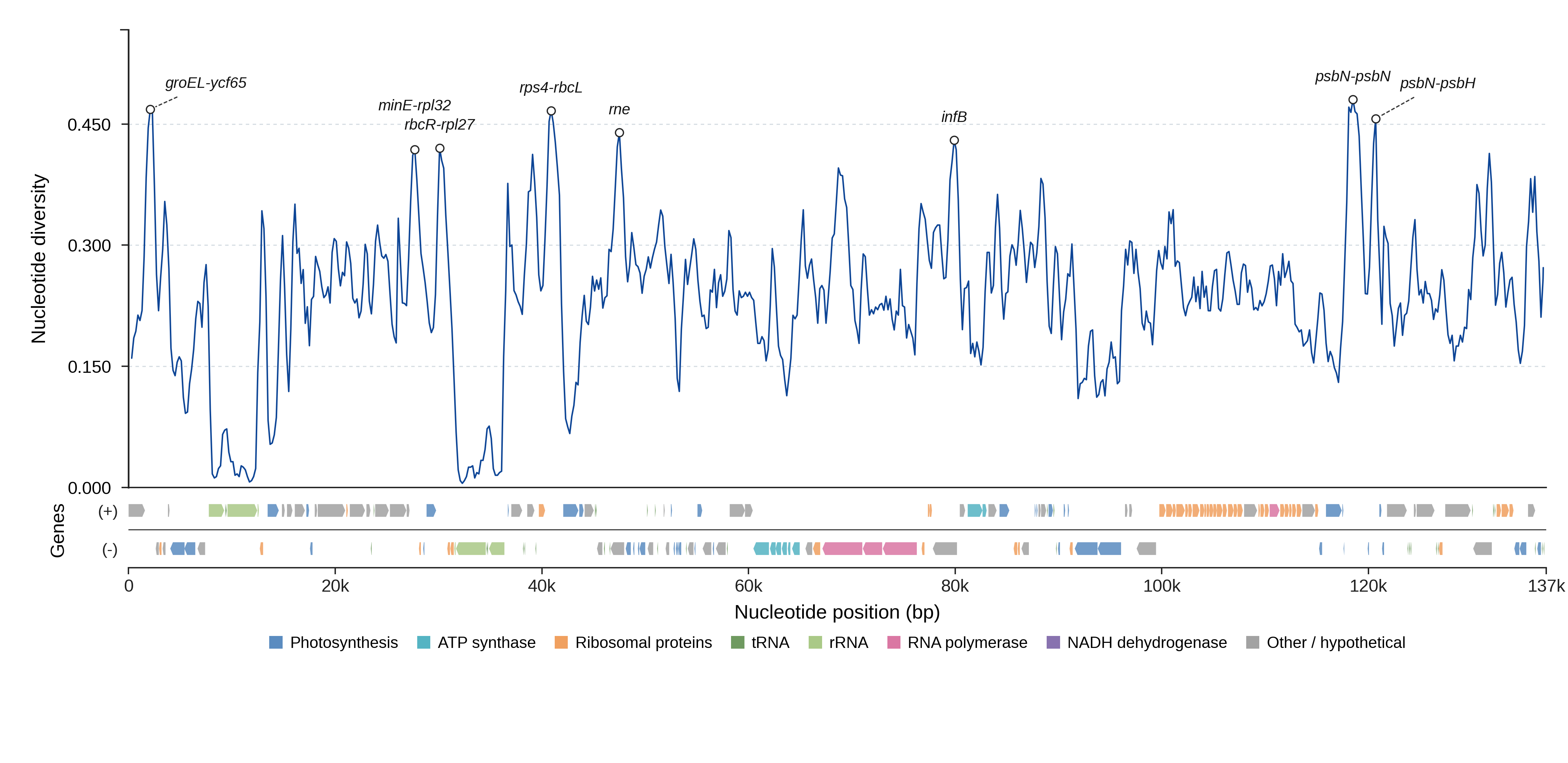 Sliding-window nucleotide diversity