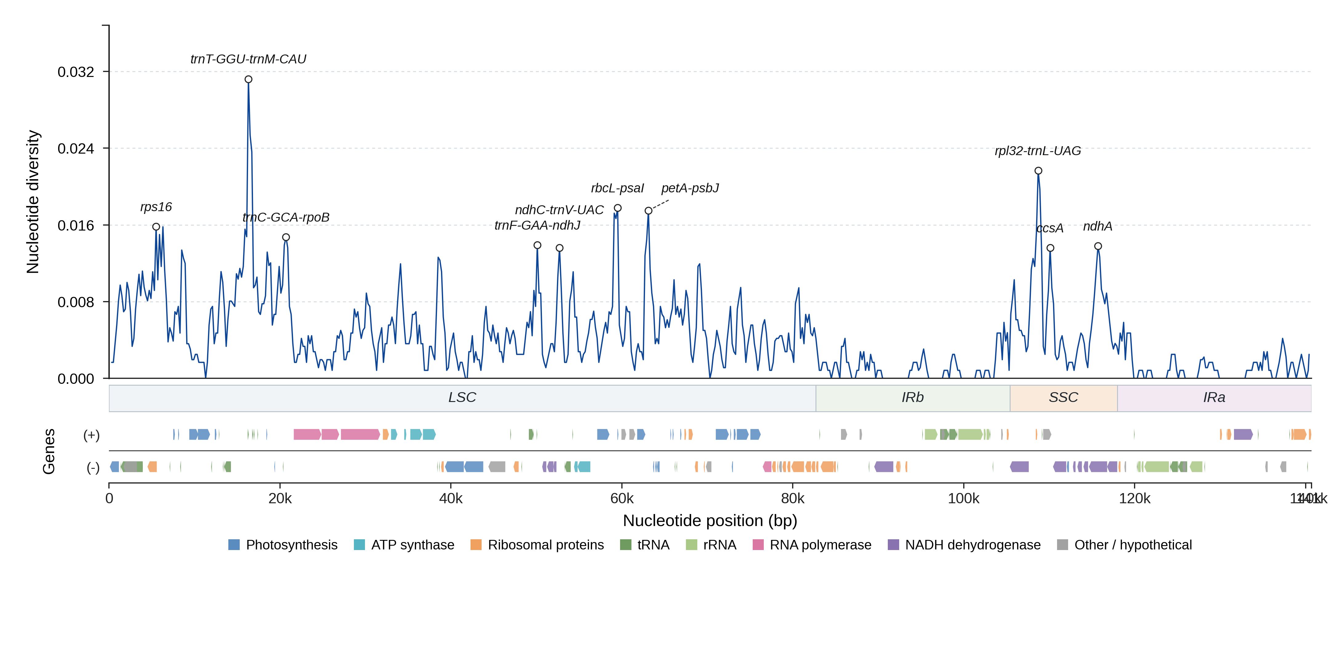 Sliding-window nucleotide diversity