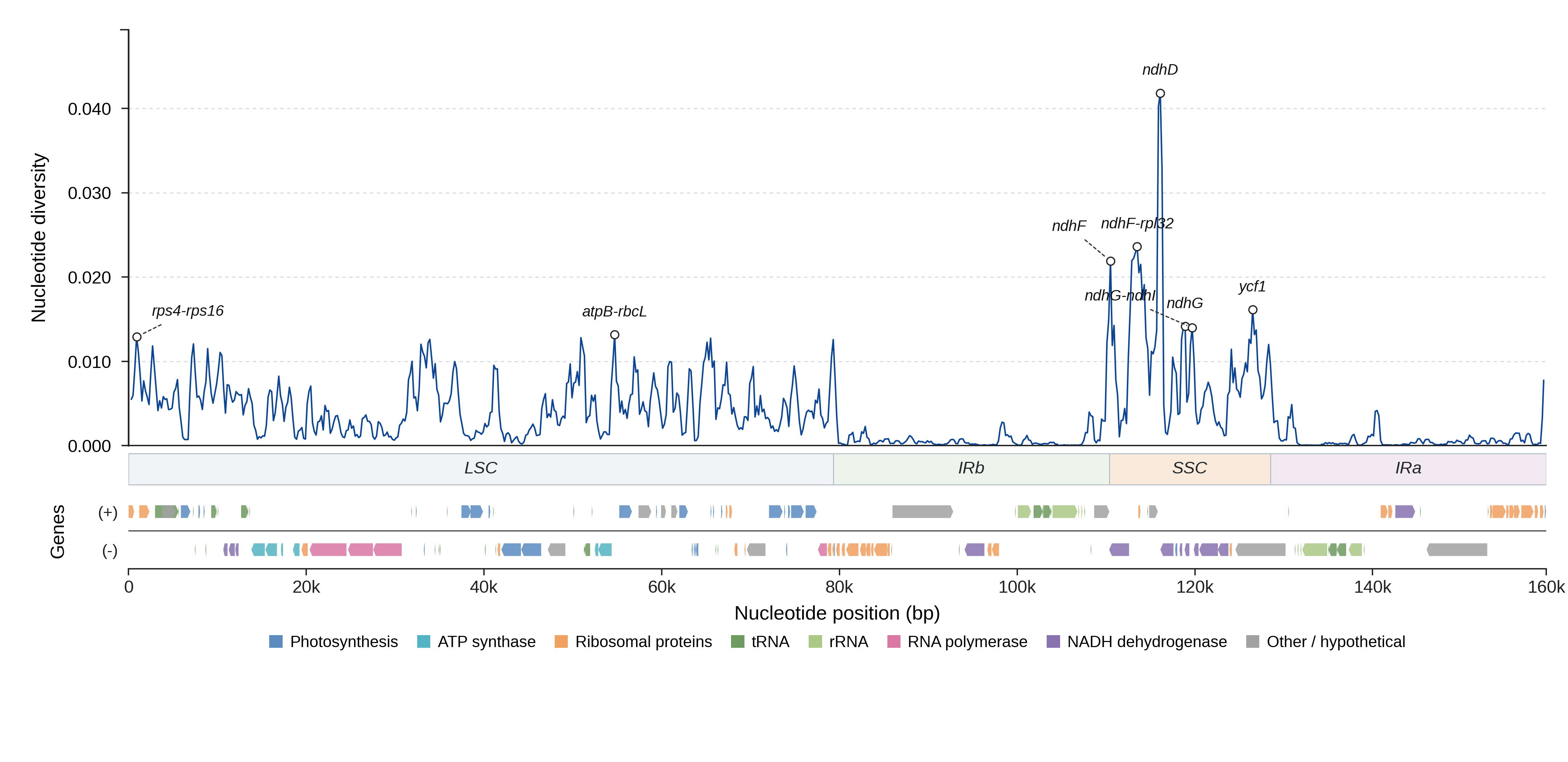 Sliding-window nucleotide diversity