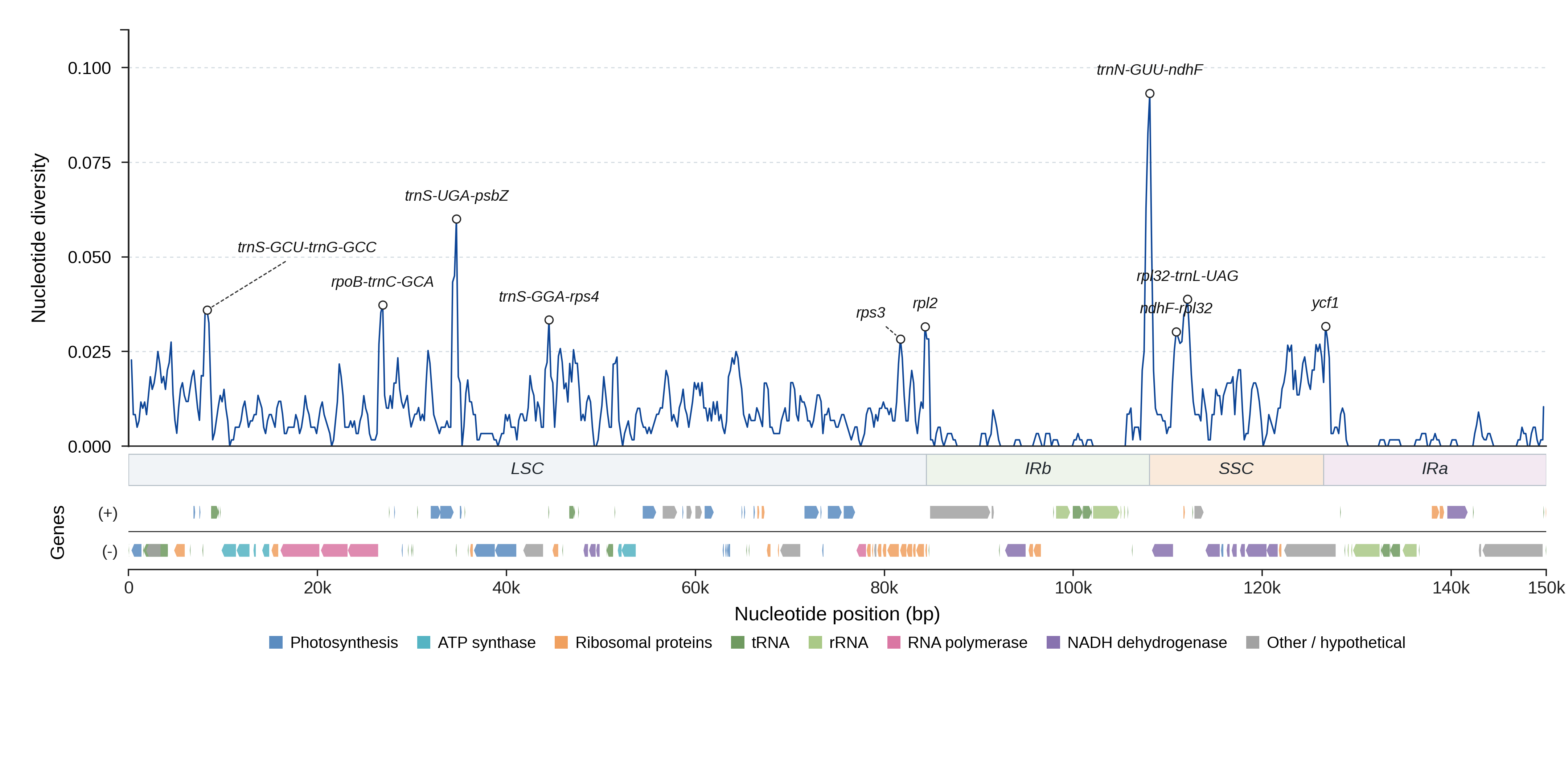 Sliding-window nucleotide diversity