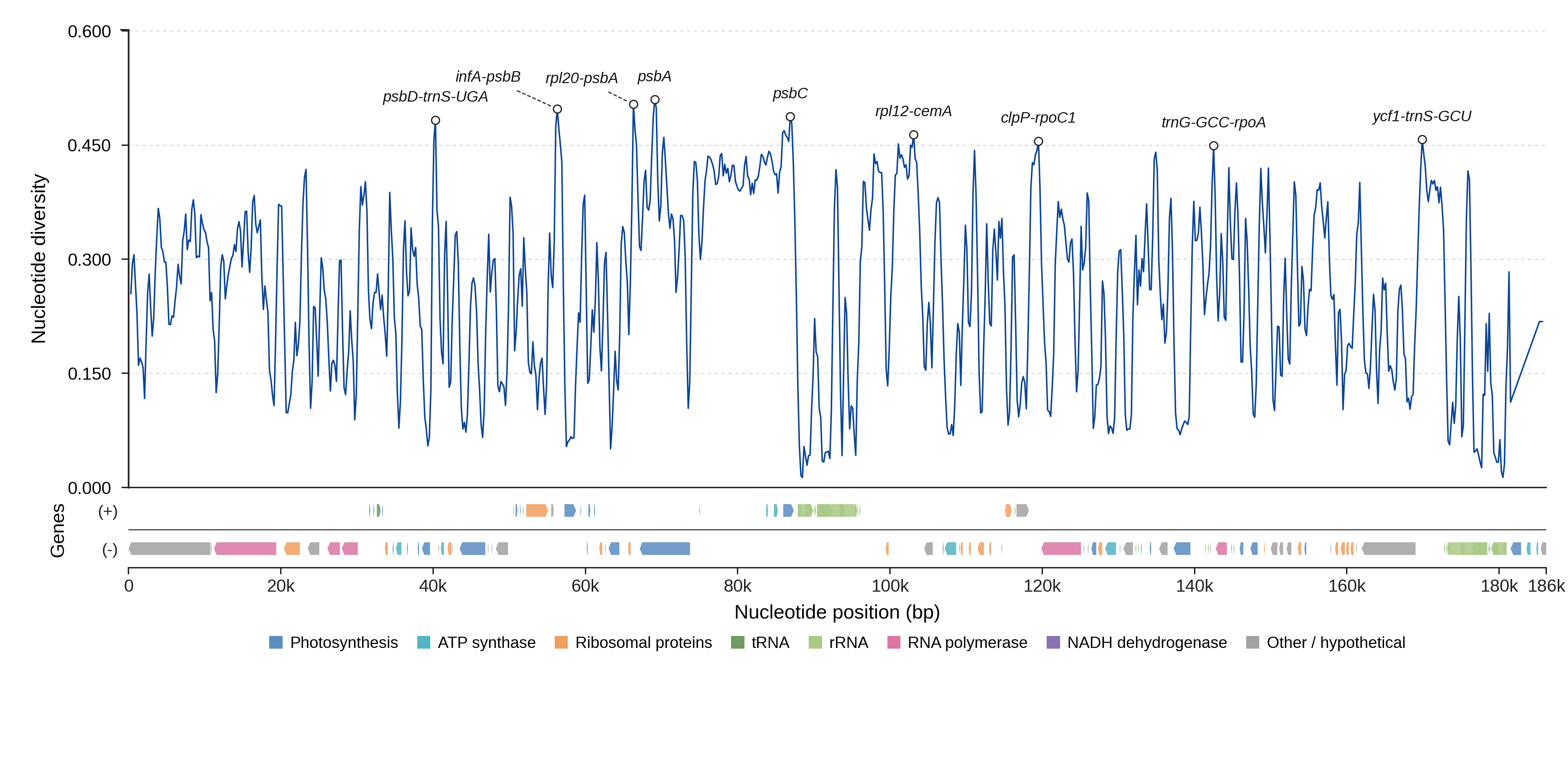 Sliding-window nucleotide diversity