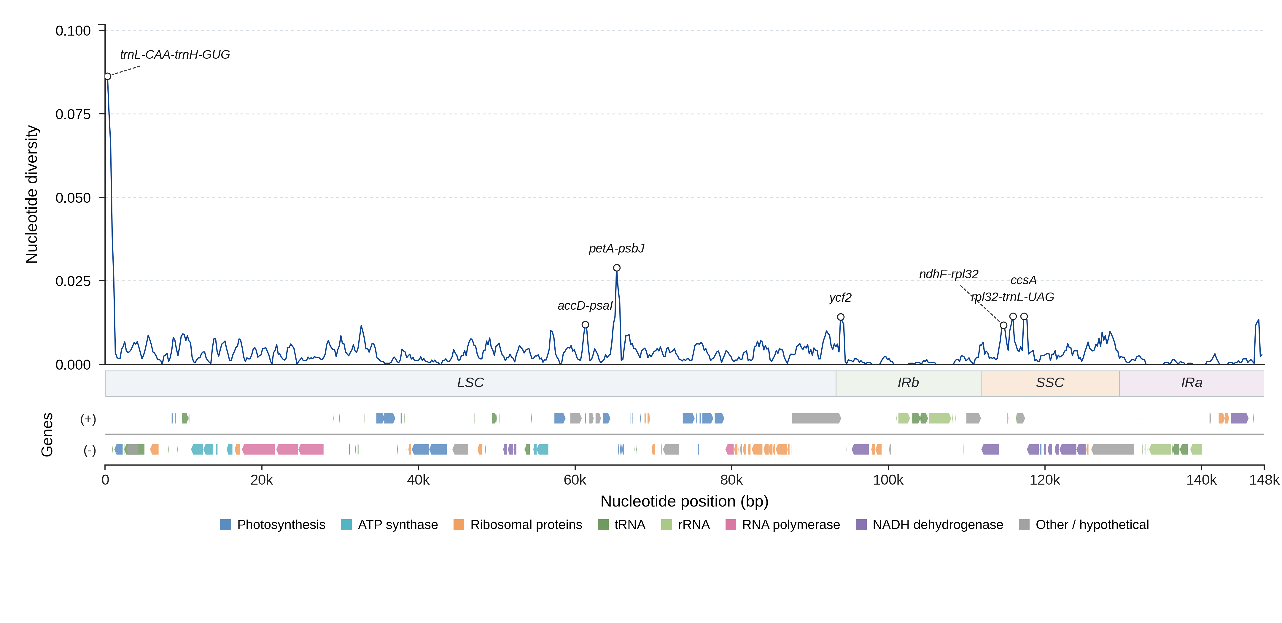 Sliding-window nucleotide diversity