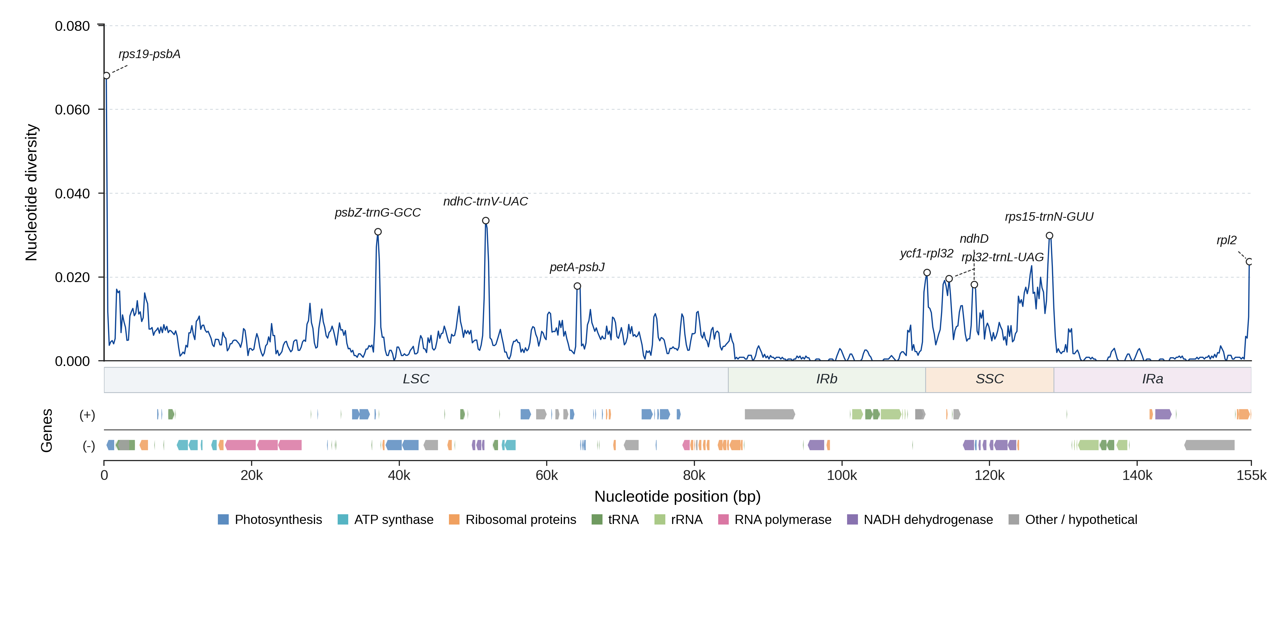 Sliding-window nucleotide diversity
