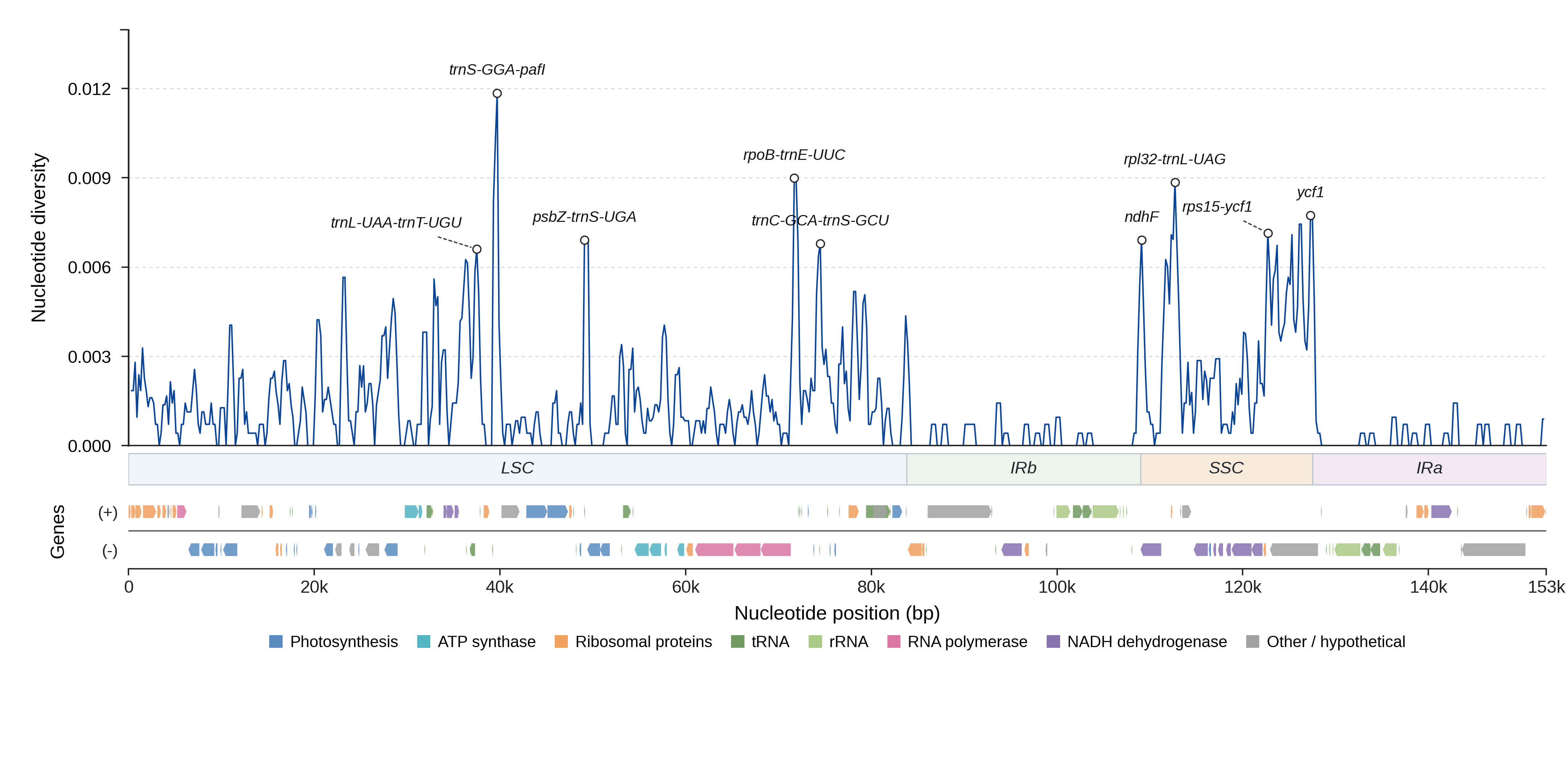 Sliding-window nucleotide diversity