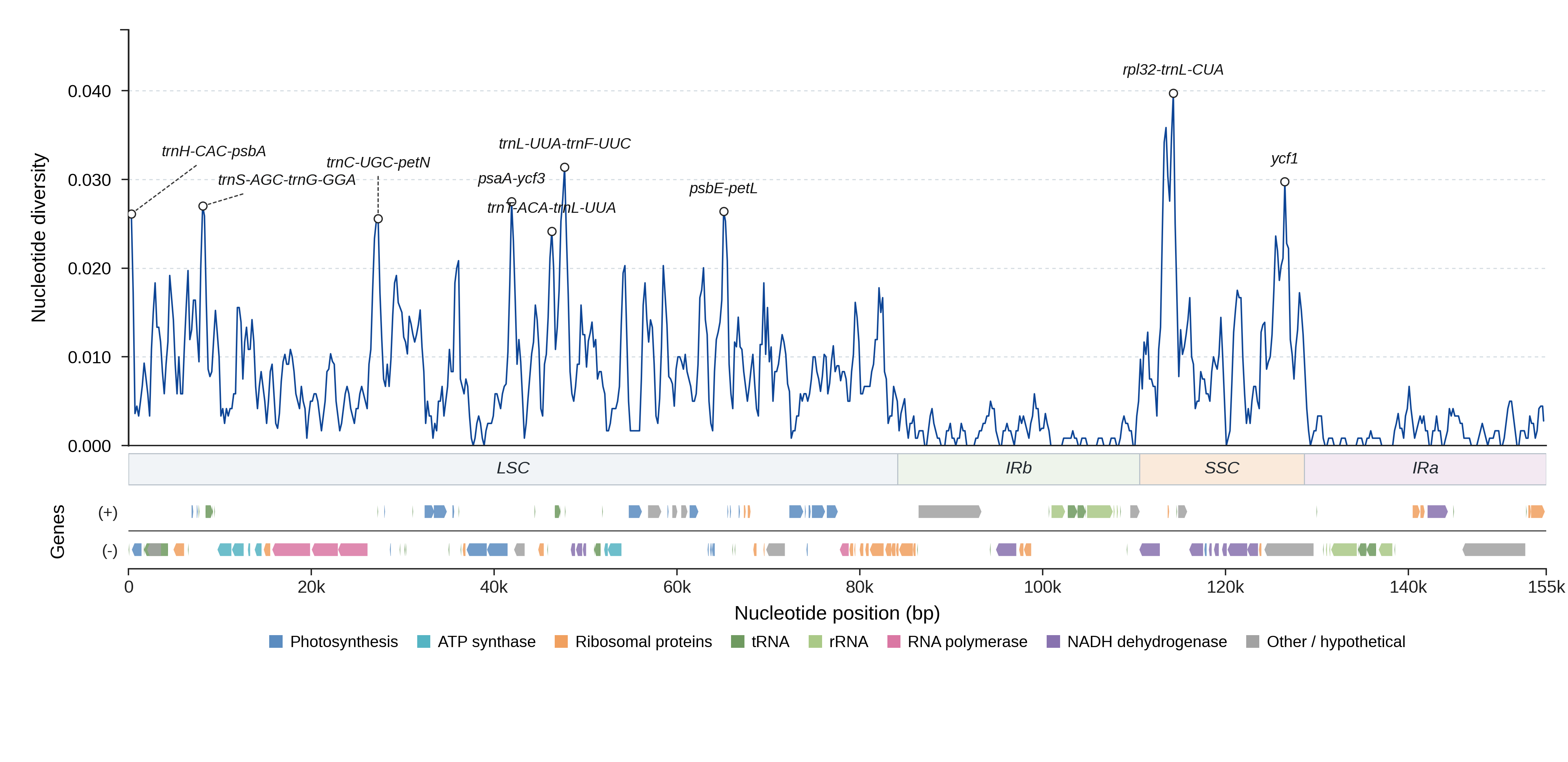 Sliding-window nucleotide diversity