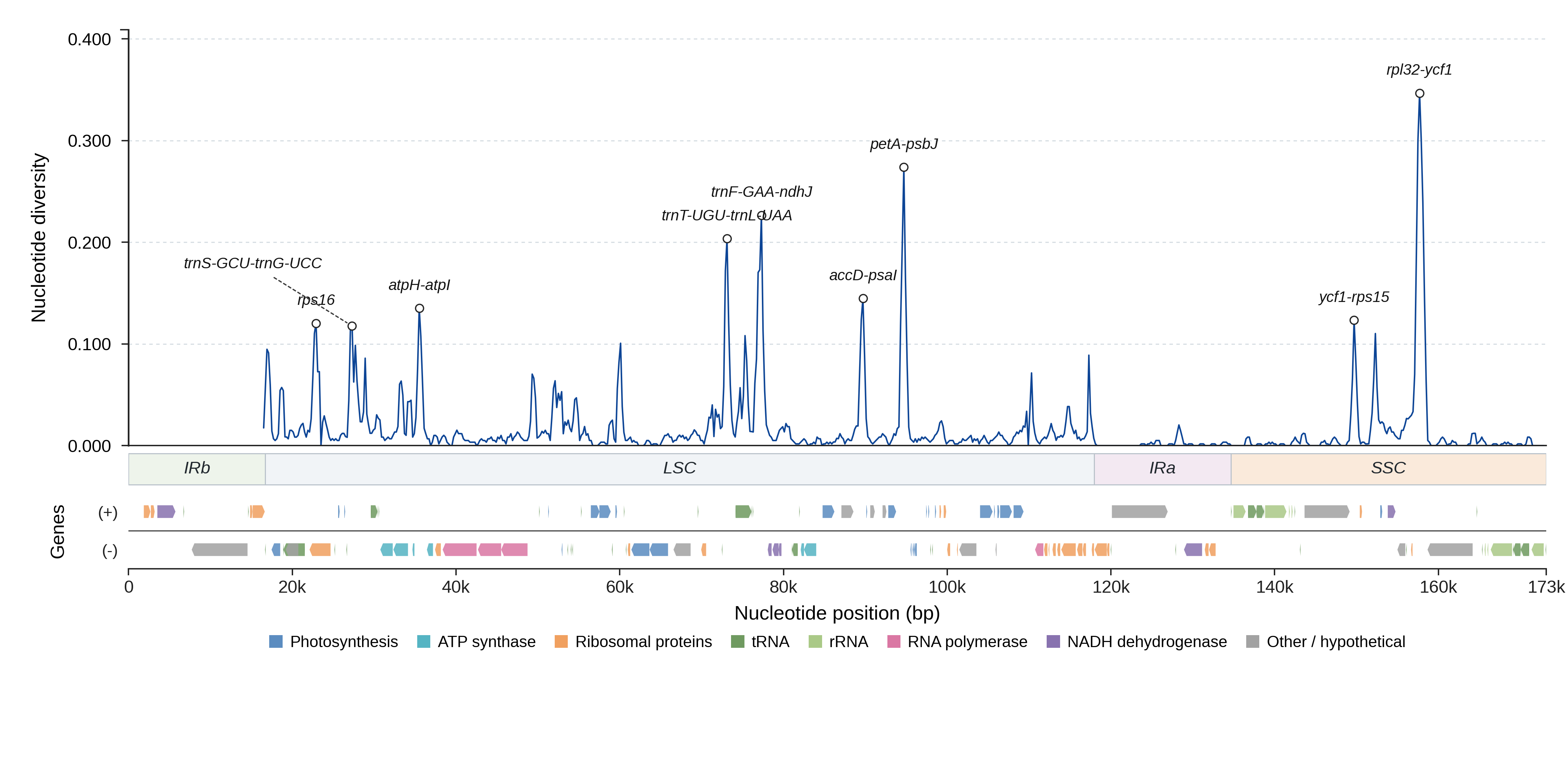 Sliding-window nucleotide diversity