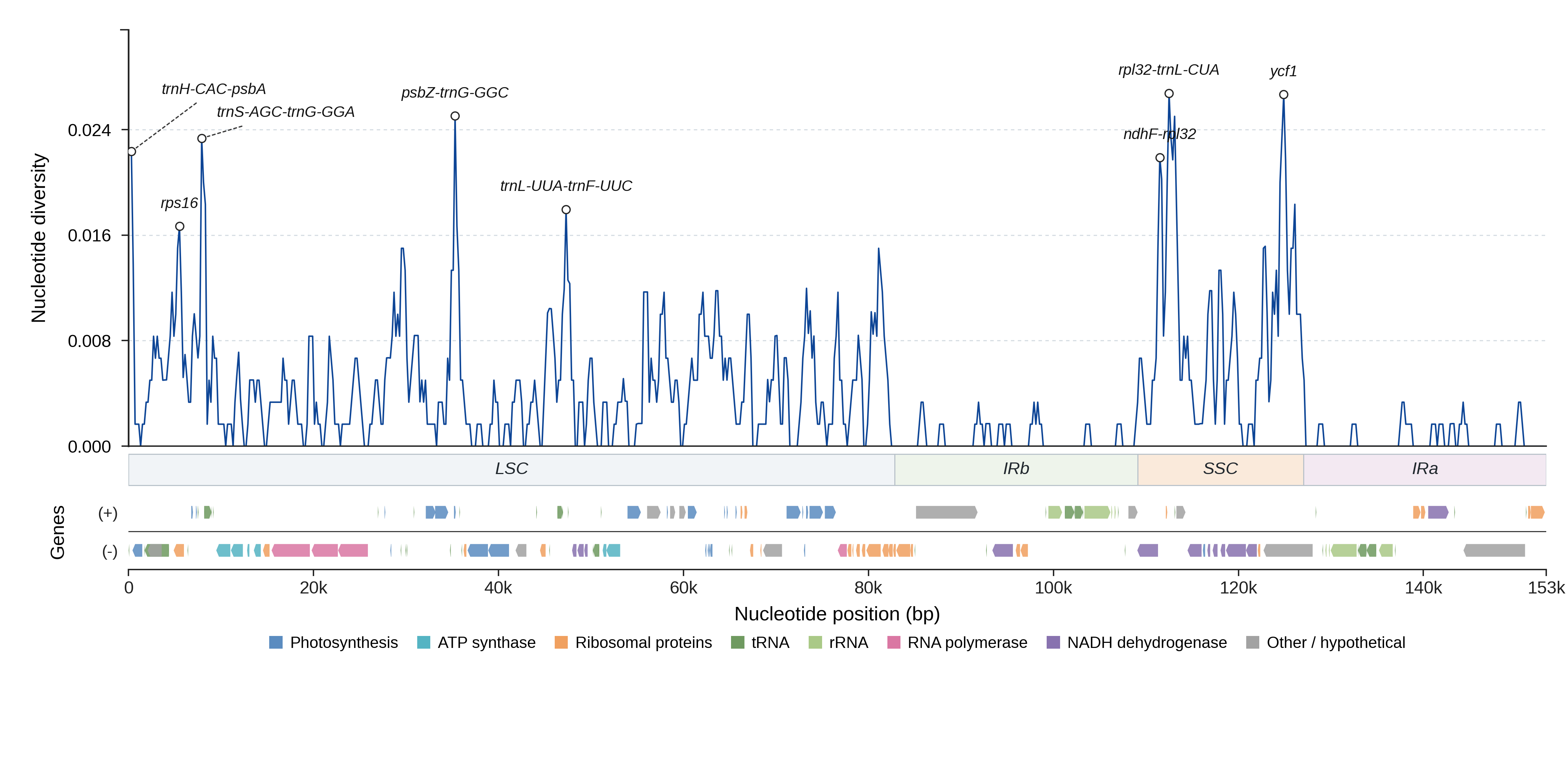 Sliding-window nucleotide diversity