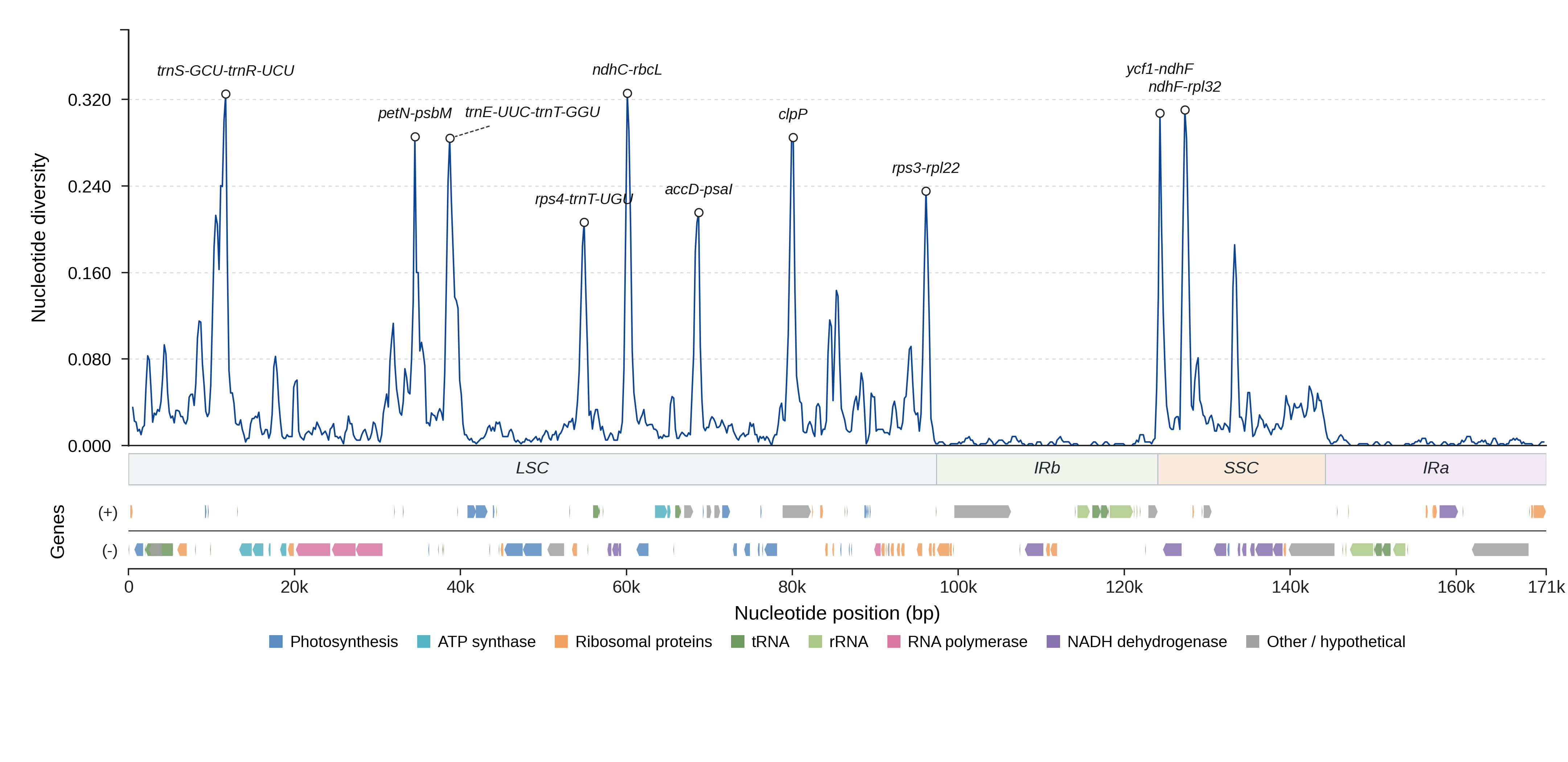 Sliding-window nucleotide diversity