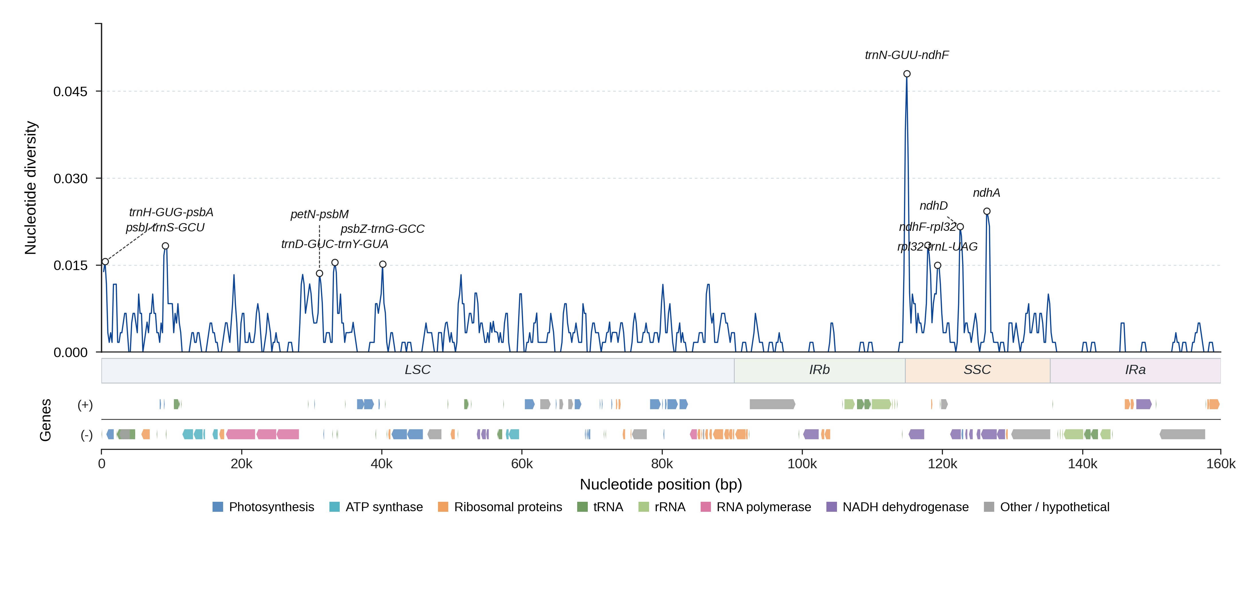 Sliding-window nucleotide diversity